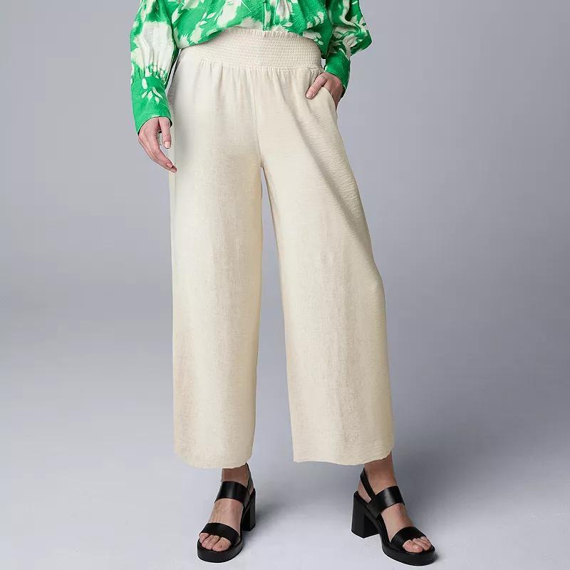 Women's Simply Vera Vera Wang Wide Leg Travel Pants, Size: Large, Vera Flax Product Image