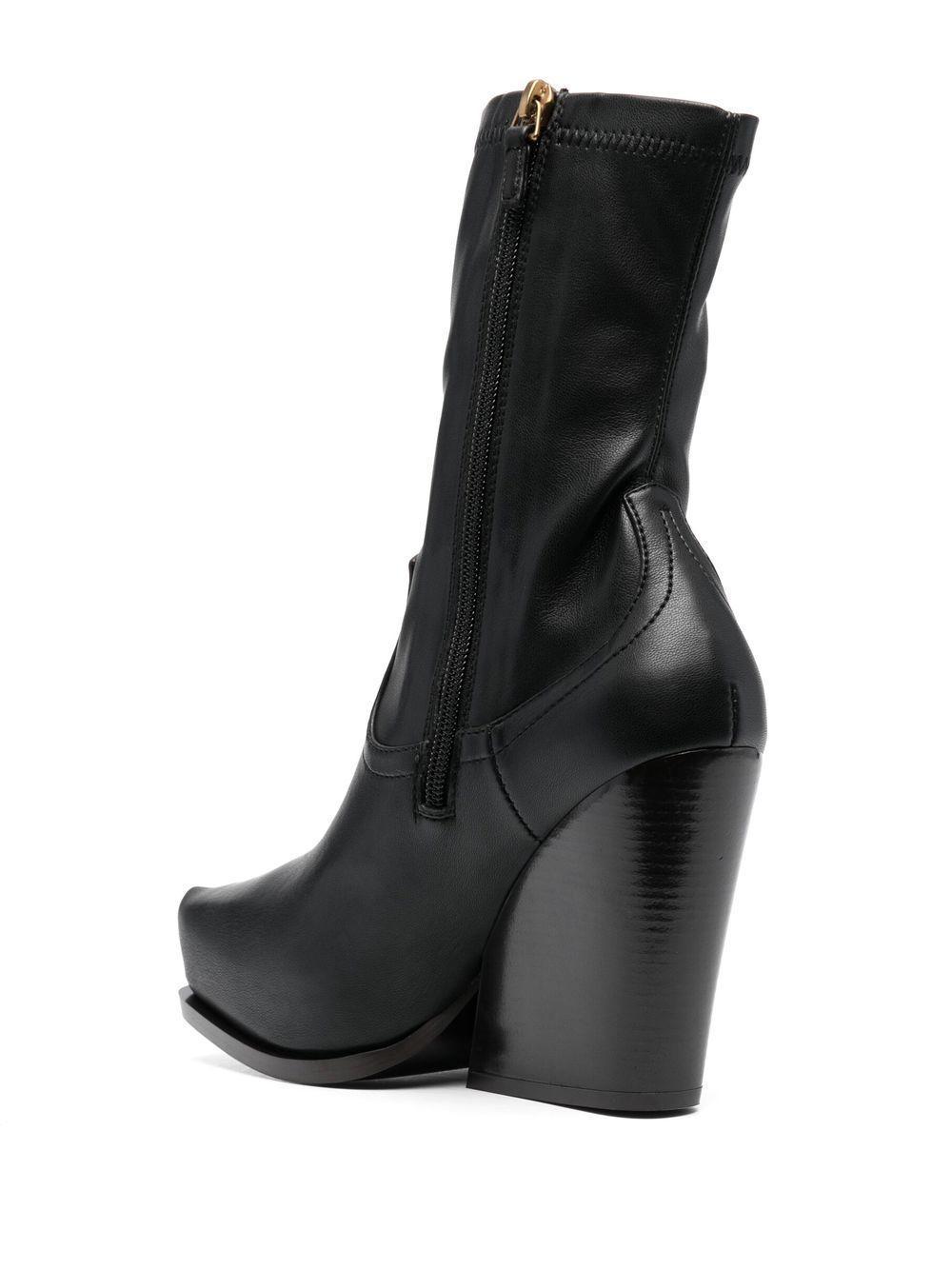 STELLA MCCARTNEY Black Cowboy 105 Faux Leather Ankle Boots Product Image