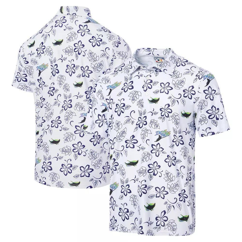 Men's Reyn Spooner White Tampa Bay Rays Cooperstown Collection Performance Polo, Size: Large Product Image