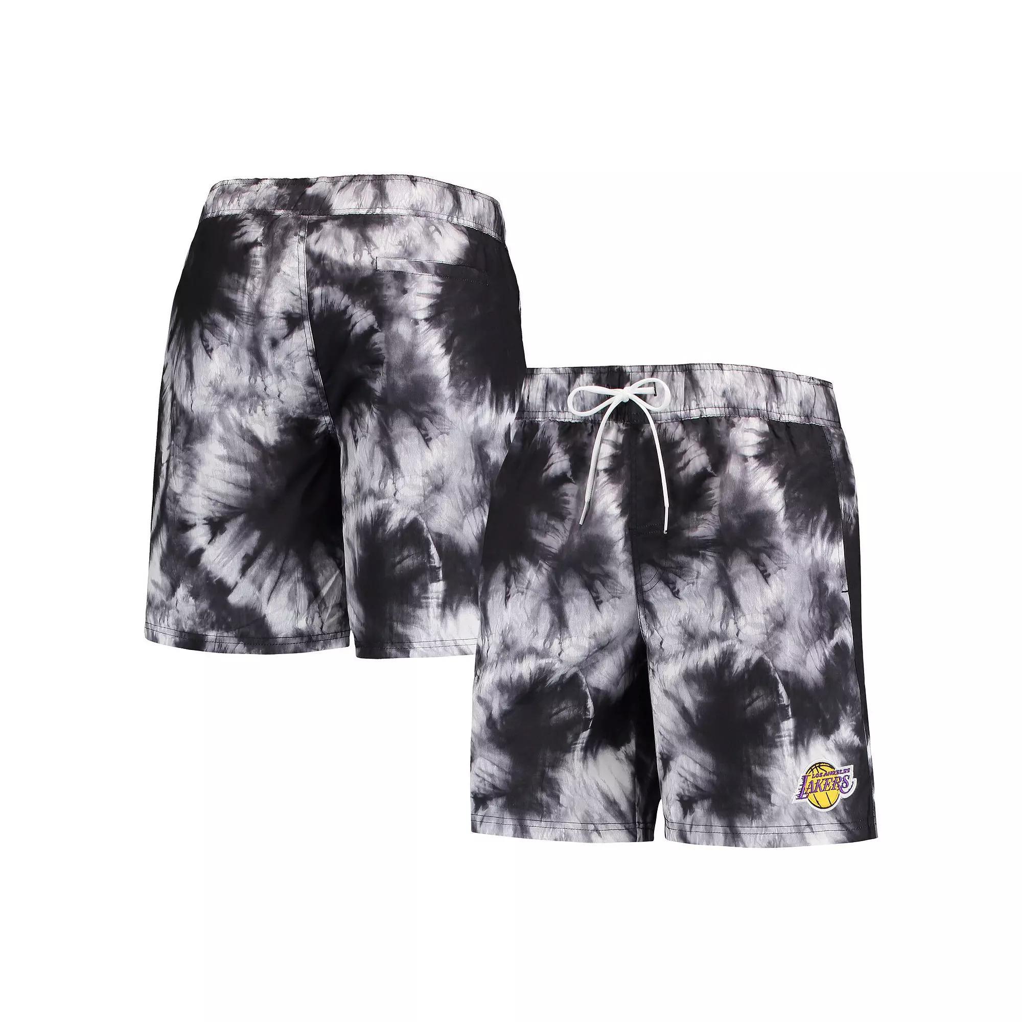 Men's G-III Sports by Carl Banks Black Los Angeles Lakers Splash Volley Swim Shorts, Size: Large Product Image