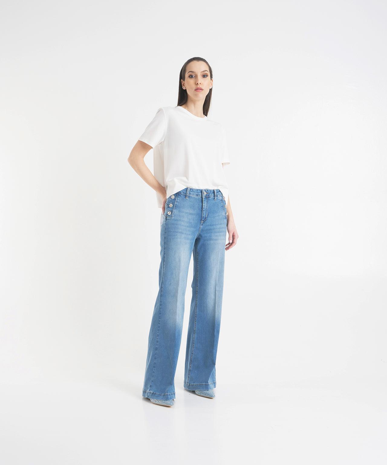 Flared bottom up jeans Product Image