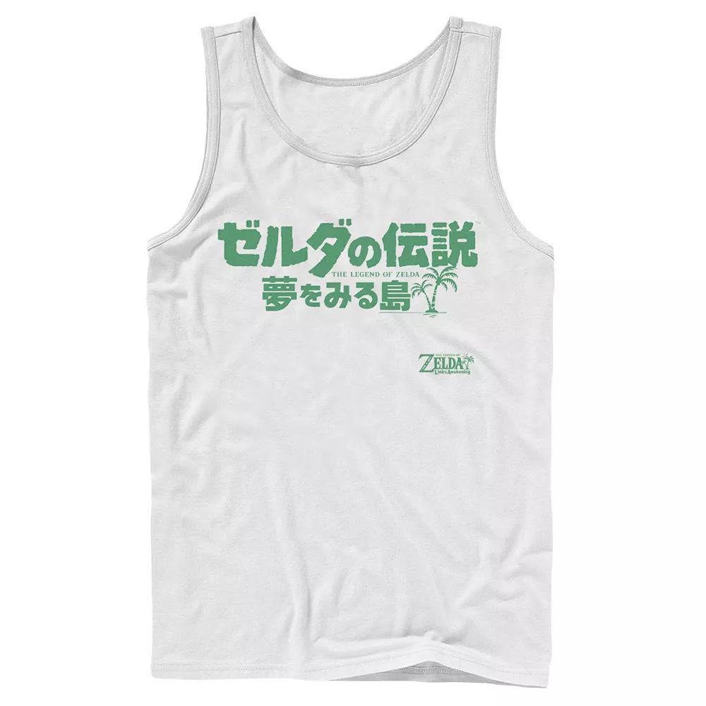 Men's Nintendo Legend Of Zelda Links Awakening Kanji White Text Logo Tank Top,  Product Image