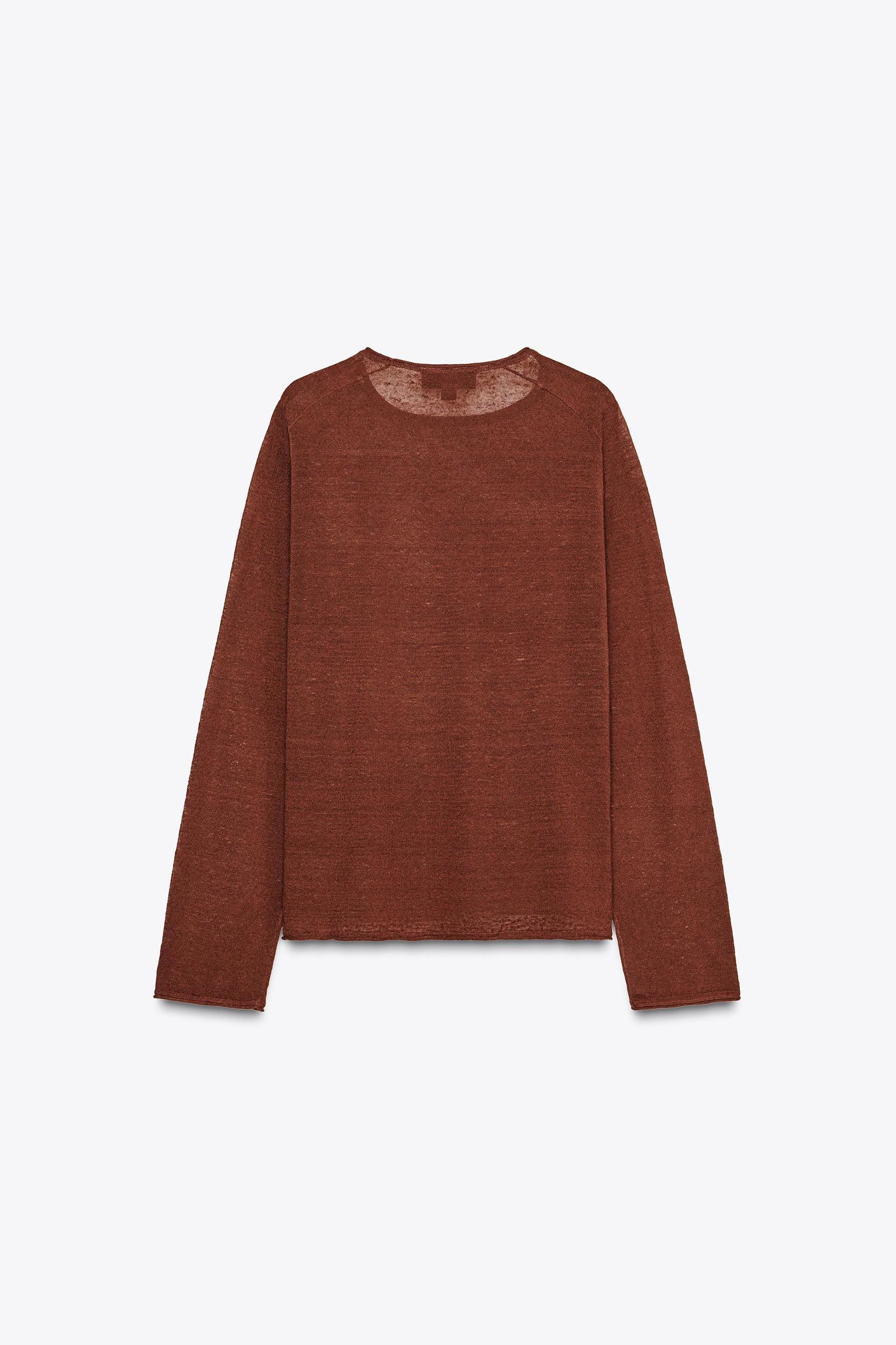 LINEN BLEND KNIT SWEATER Product Image