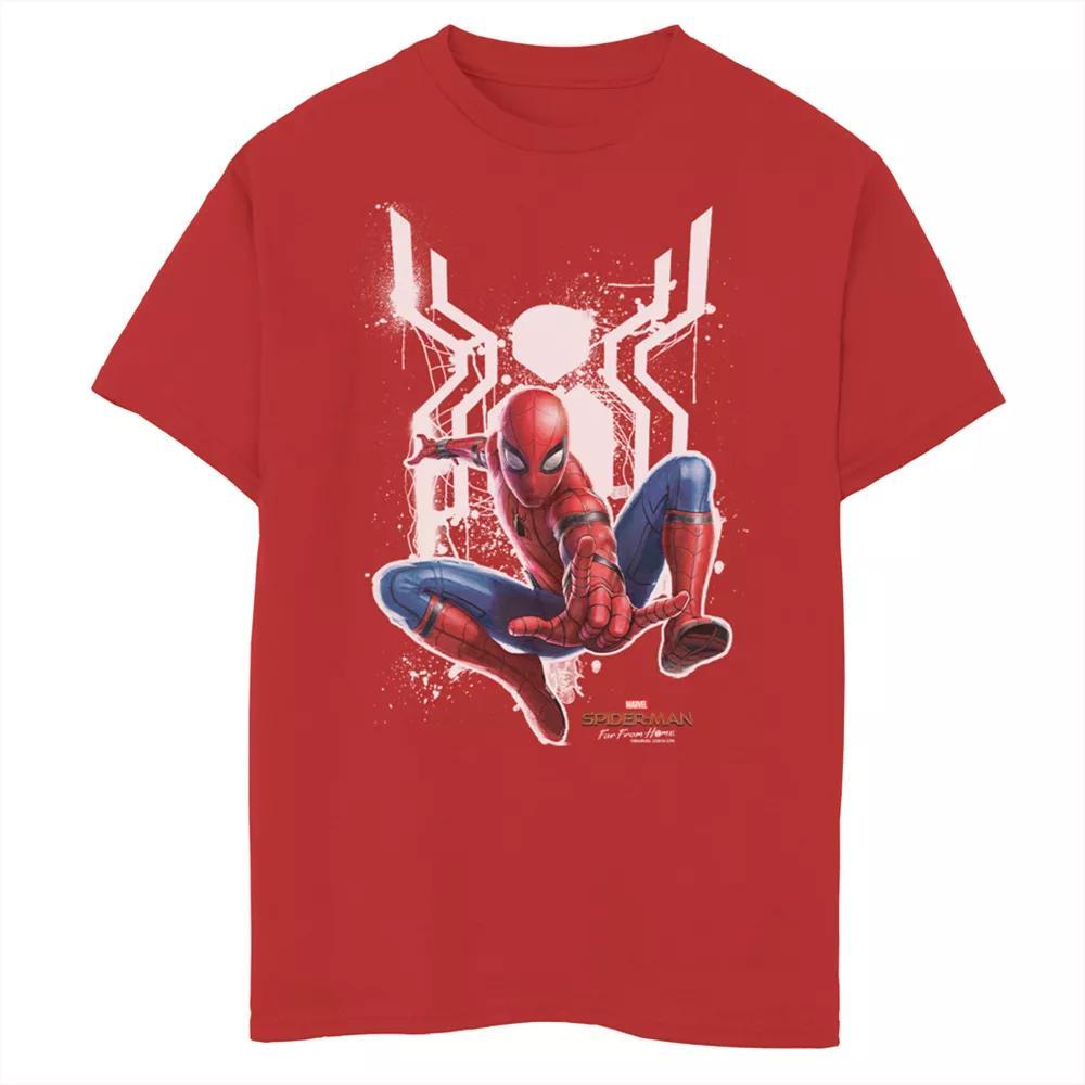Boys 8-20 Marvel Comics Spider-Man Painted Logo Tee, Boy's, Size: XL, Red Product Image