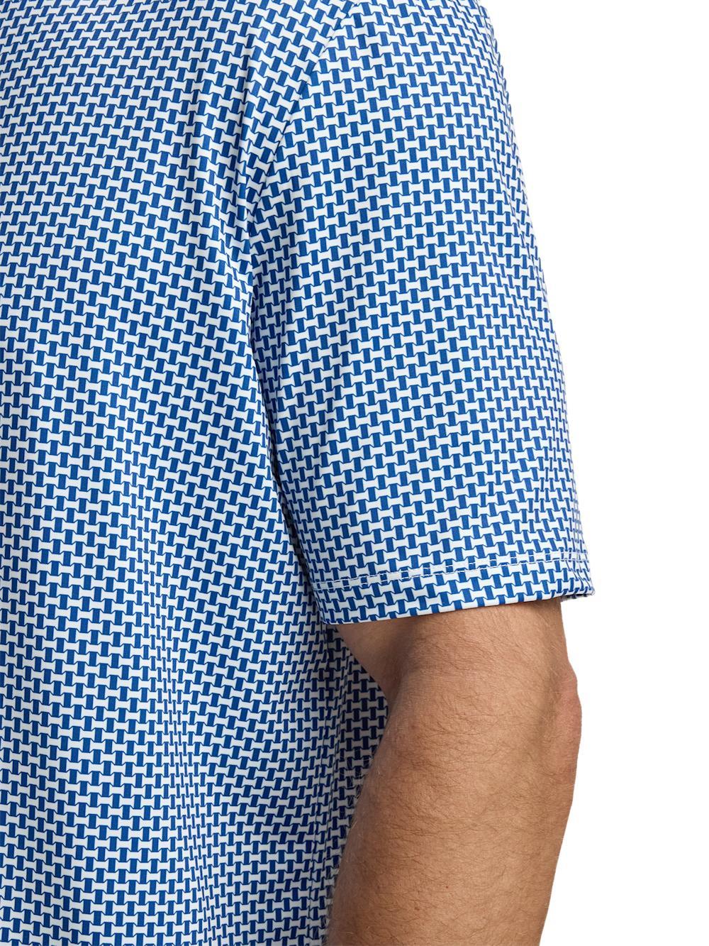 Performance Blend Three Button Patterned Performance Polo - Navy Product Image