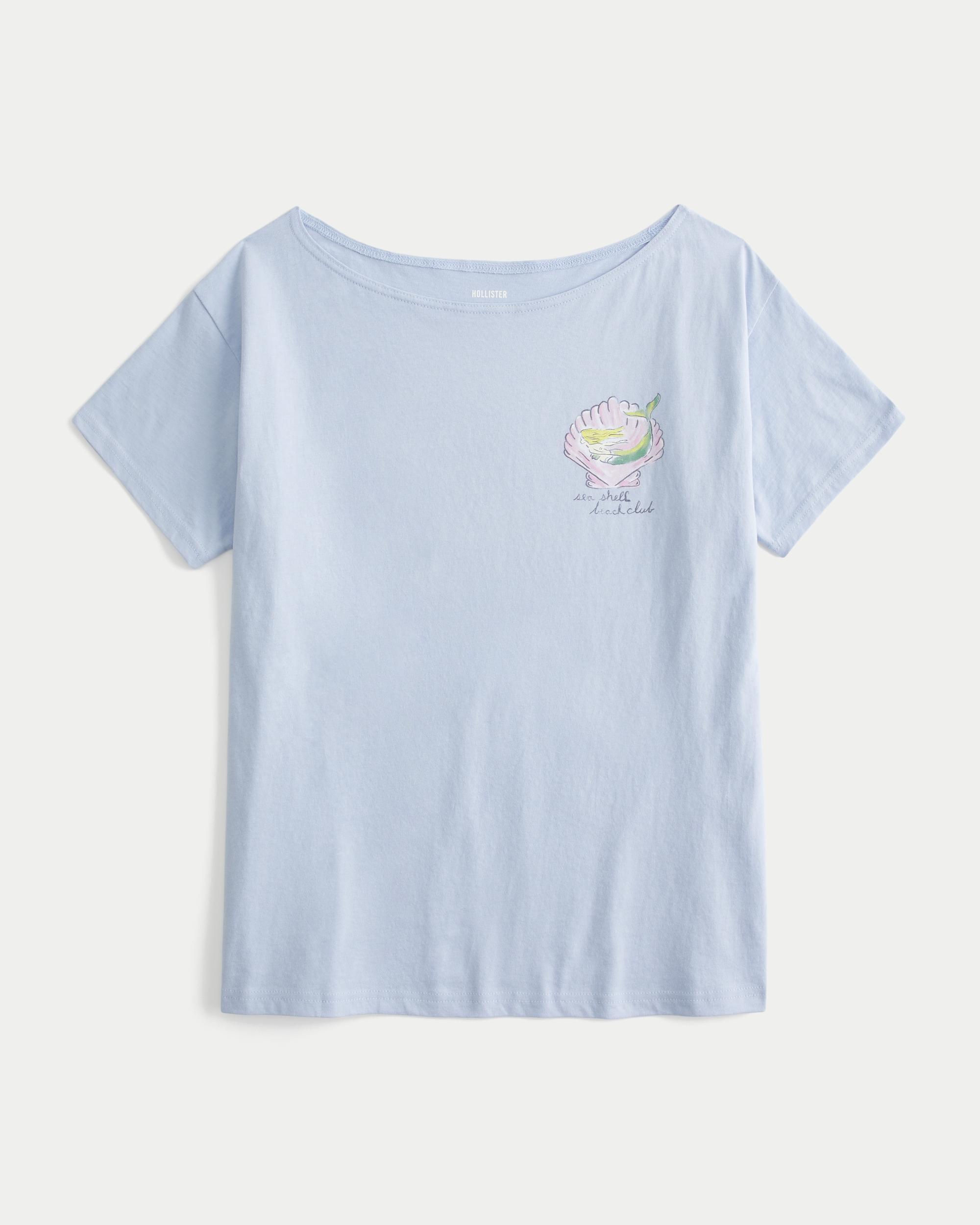 Oversized Off-the-Shoulder Kauai Graphic Tee Product Image