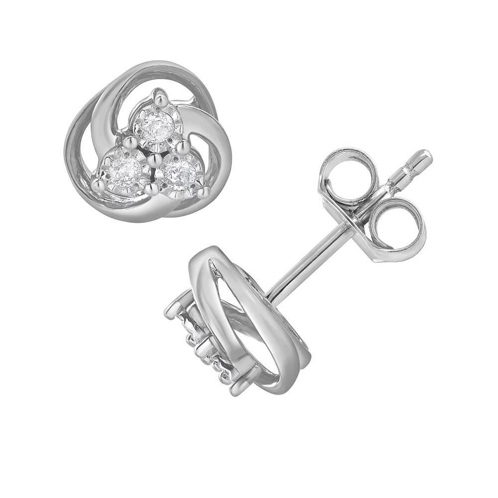 Diamond Brilliance 1/10 Carat T.W. Lab-Grown Diamond Trio Stud Earrings, Women's, Silver Tone Product Image