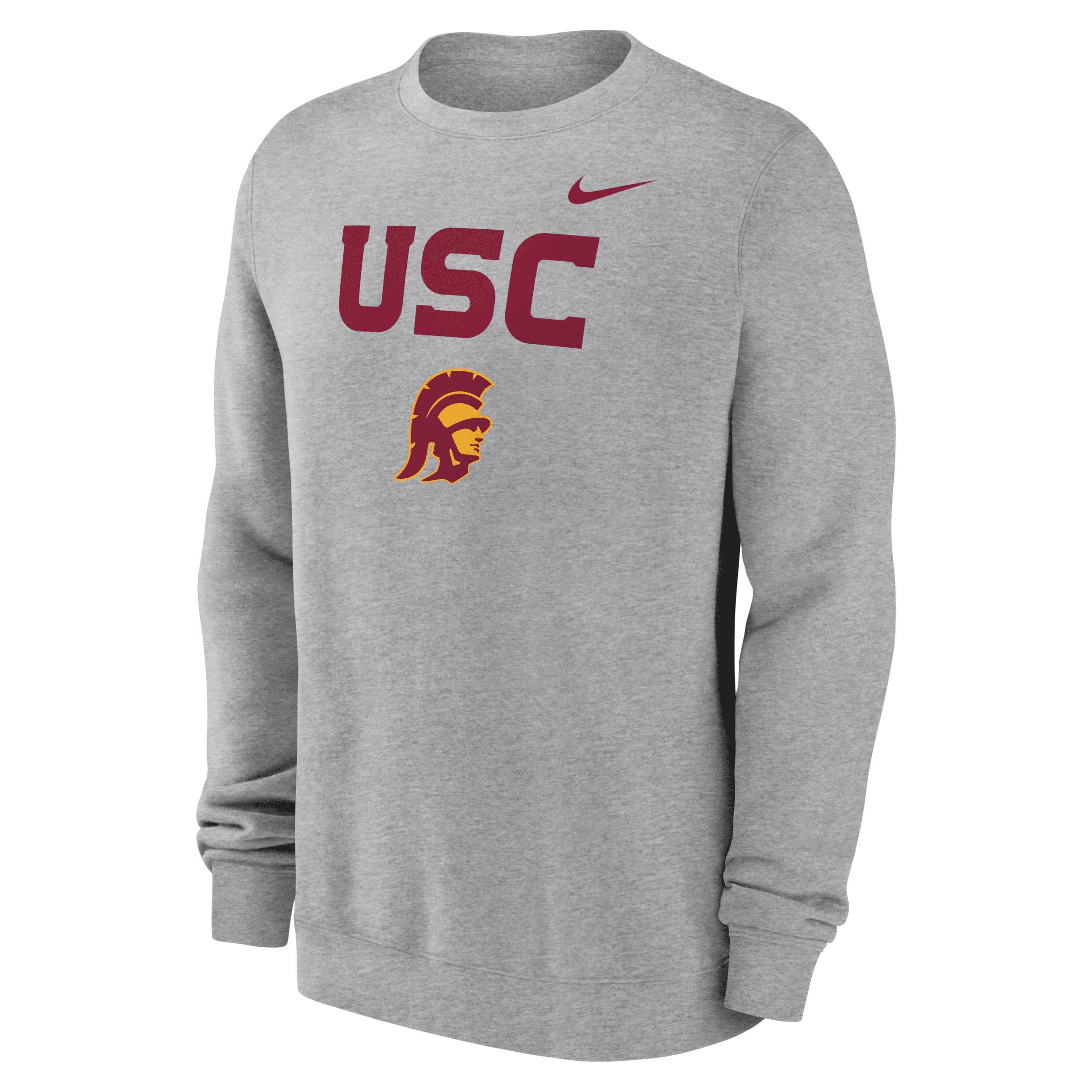 Mens Nike Heather Gray USC Trojans Primetime Primary Stack Pullover Sweatshirt Product Image