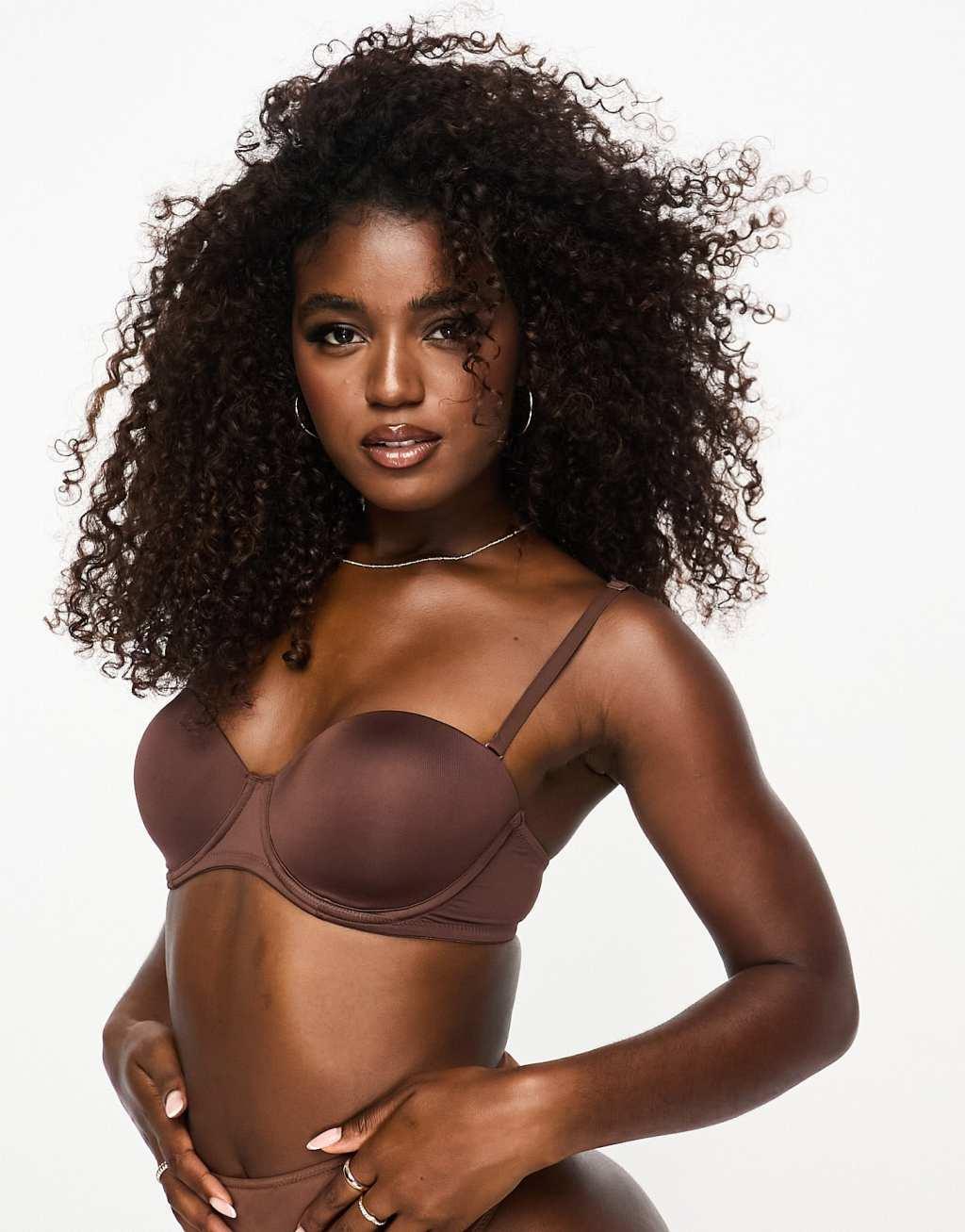 ASOS DESIGN microfiber moulded multiway strapless bra Product Image