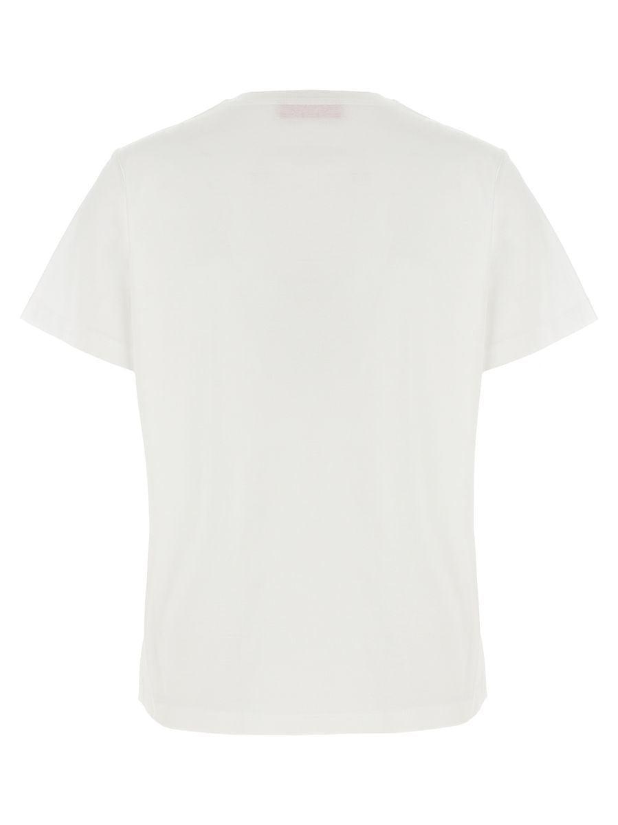 VALENTINO Vgold Ribbed Cotton T-shirt In White Product Image