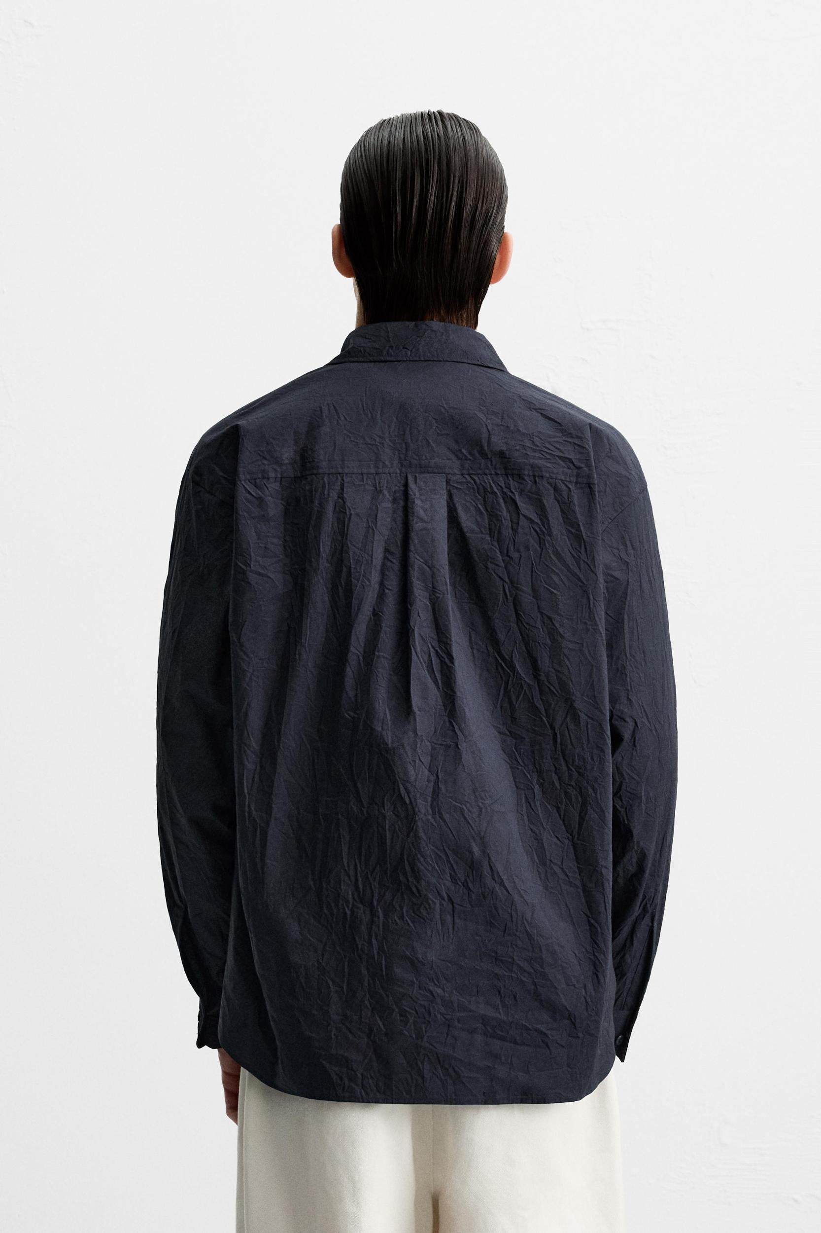 CRINKLED EFFECT COTTON SHIRT Product Image