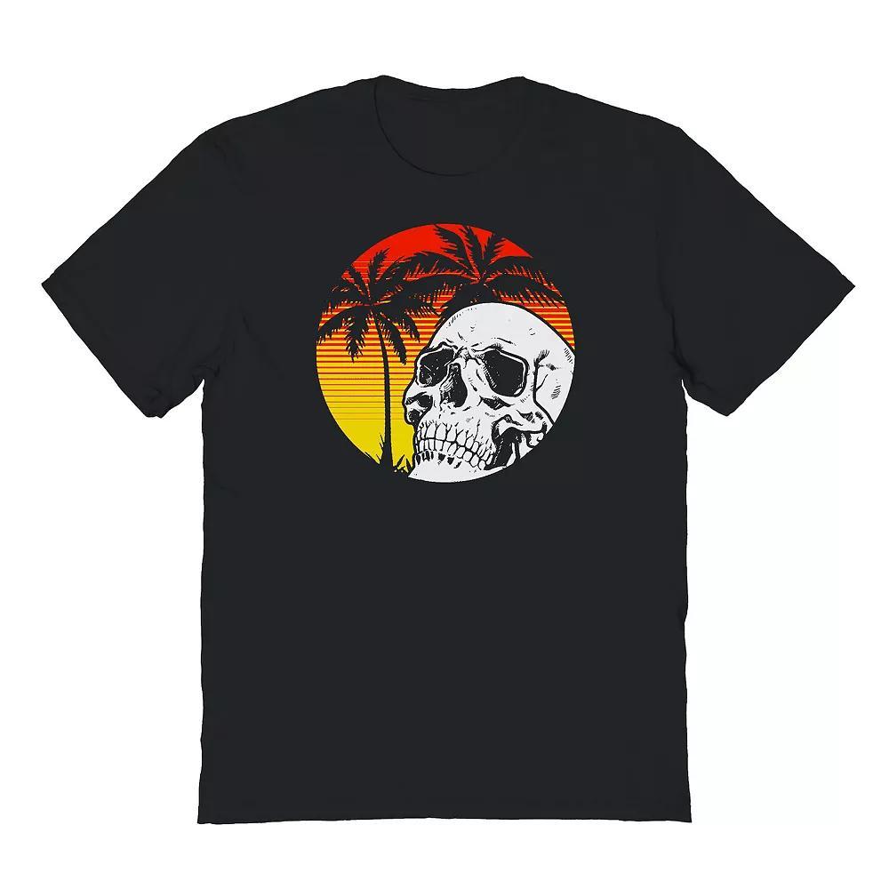 Men's Tropical Skull Graphic Tee, Size: Medium, Black Product Image