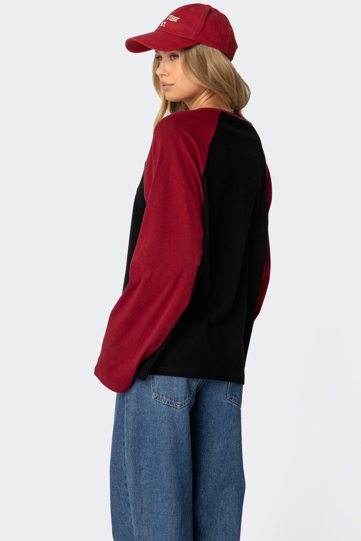 Oversized Raglan Long Sleeve T Shirt Product Image