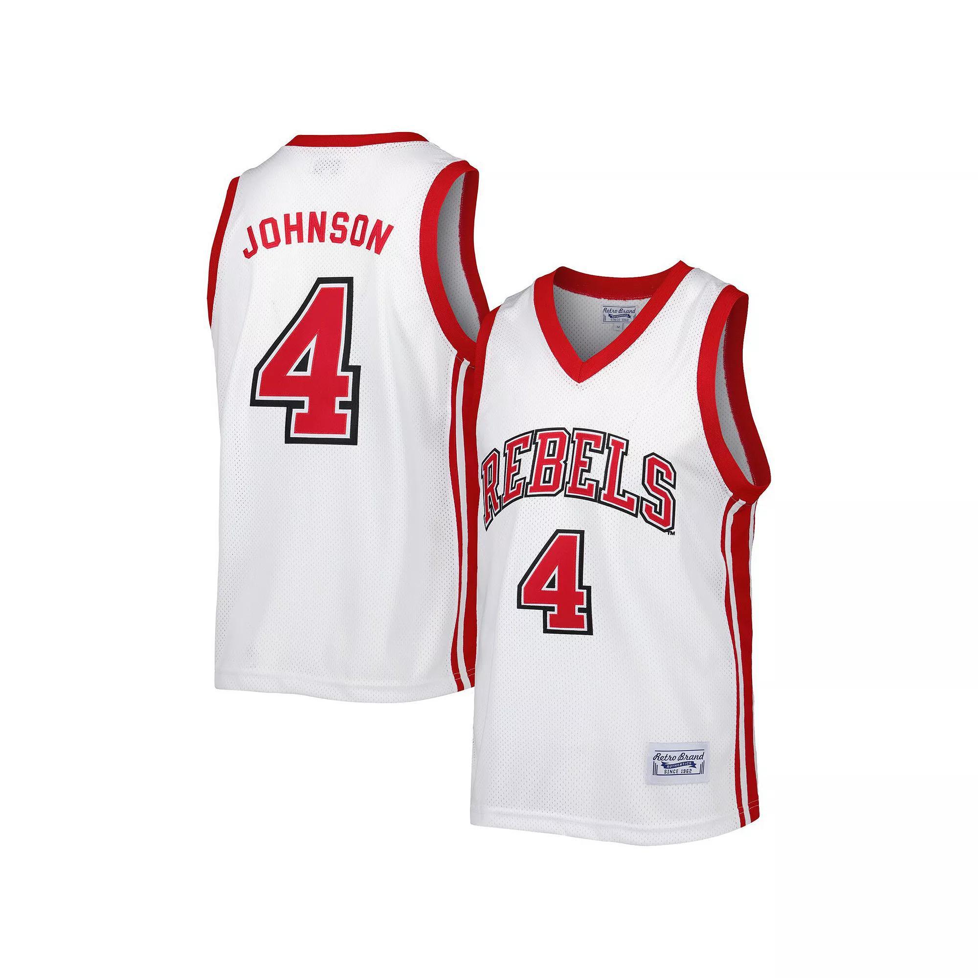 Men's Original Retro Brand Larry Johnson White UNLV Rebels Alumni Commemorative Replica Basketball Jersey, Size: Small Product Image