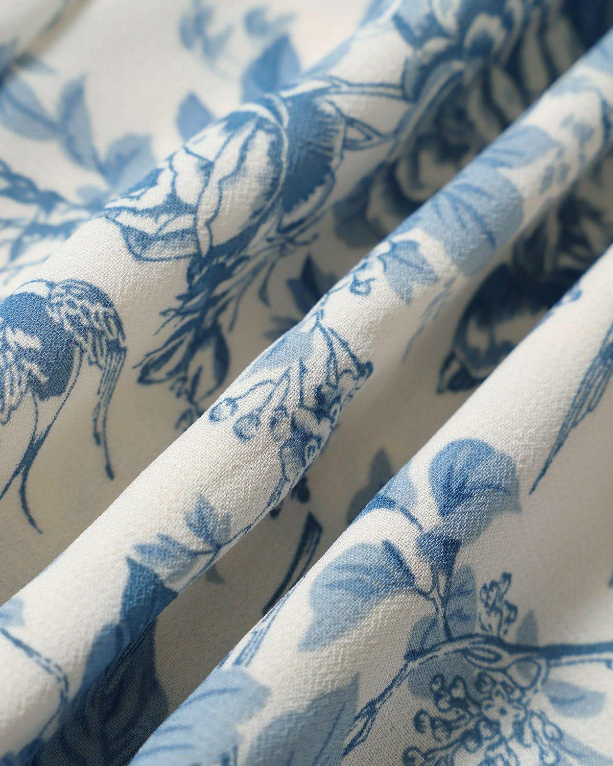 The Blue Sweetheart Neck Shirred Midi Dress Product Image