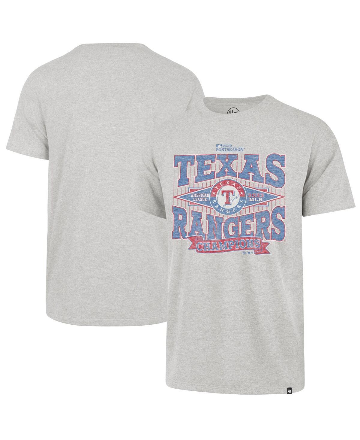 Mens 47 Brand Gray Texas Rangers 2023 American League Champions Franklin T-shirt Product Image