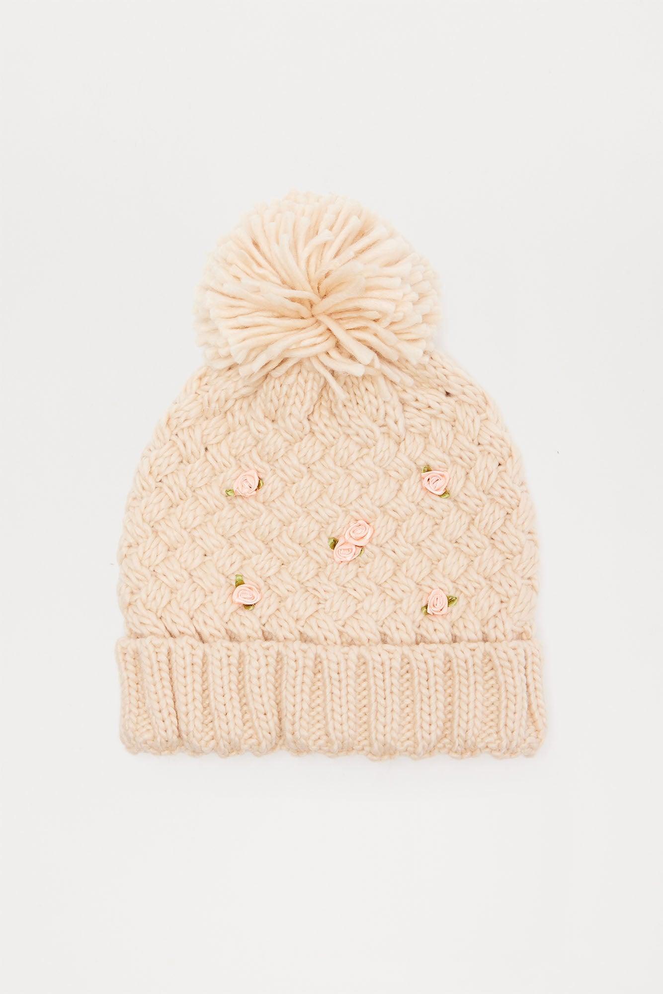 Rosy Love Beanie - Ivory Product Image