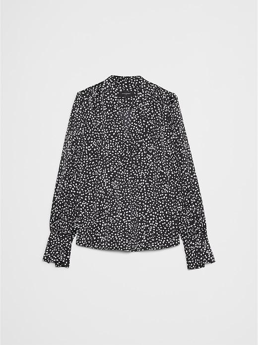 Crepe Volume-Sleeve Blouse Product Image