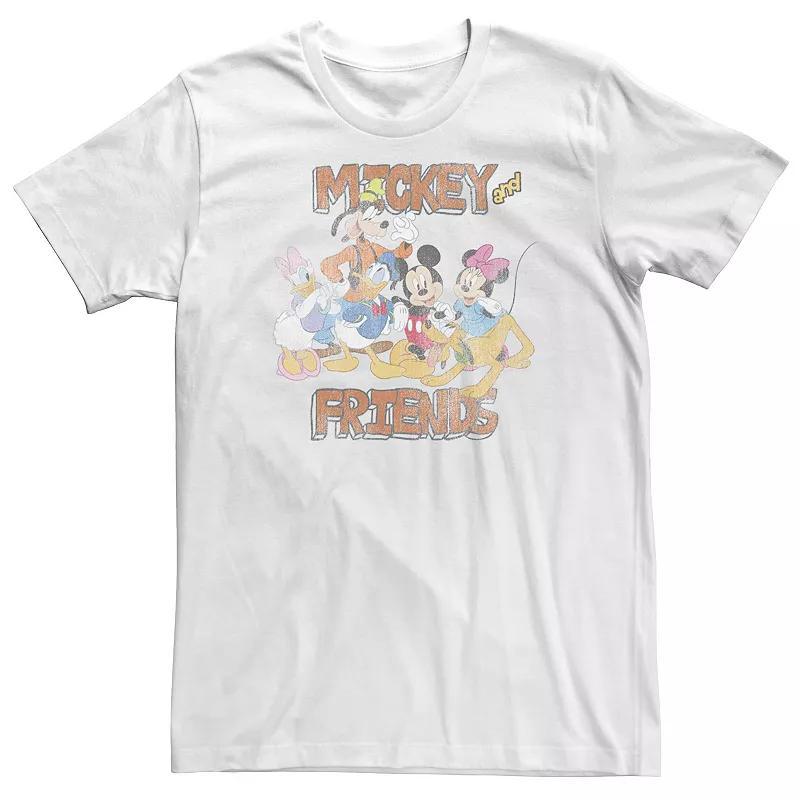 Big & Tall Disney Mickey And Friends Group Shot Cartoon Portrait Tee, Men's, Size: XL Tall, White Product Image