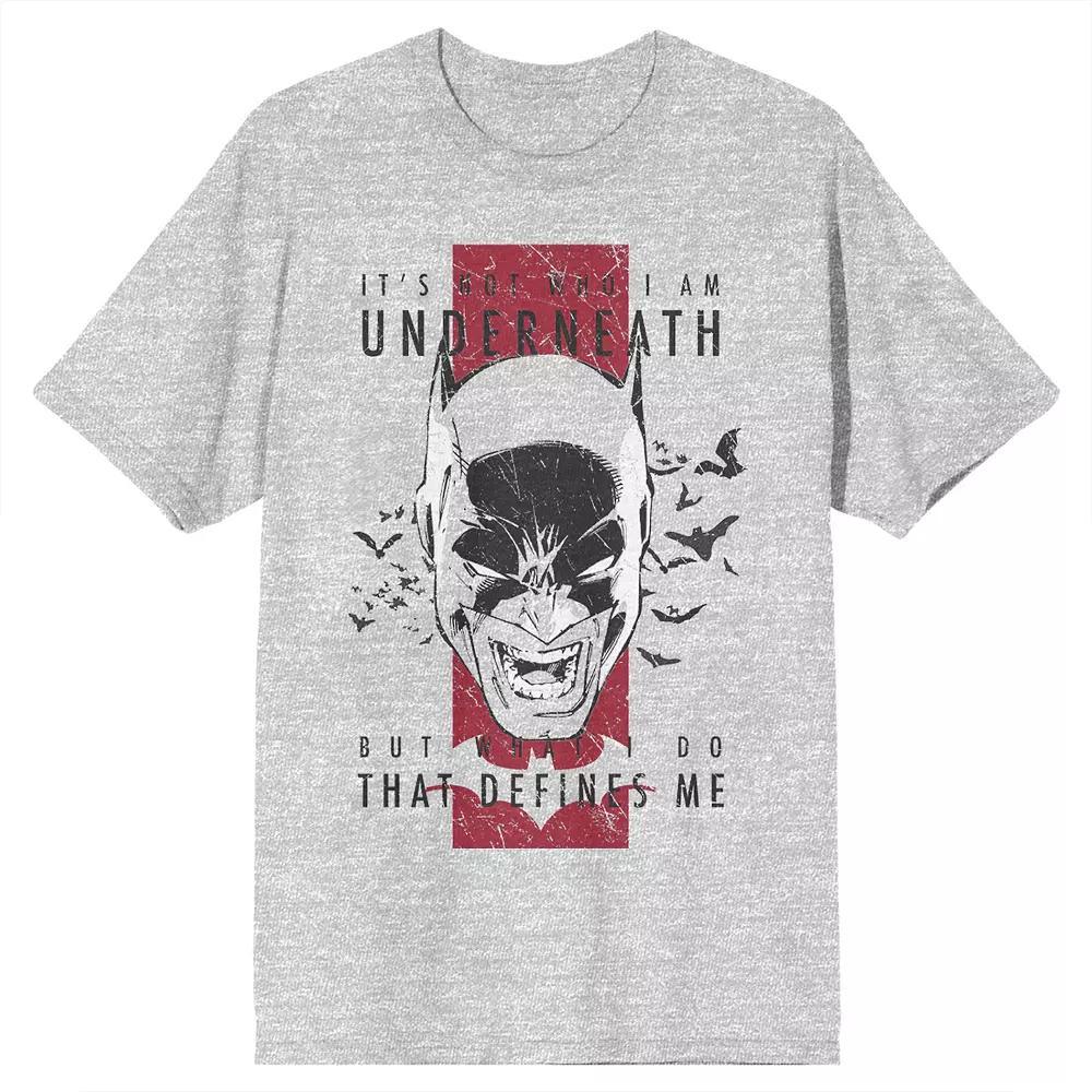 Men's Batman Quote Tee, Size: Large, Grey Product Image