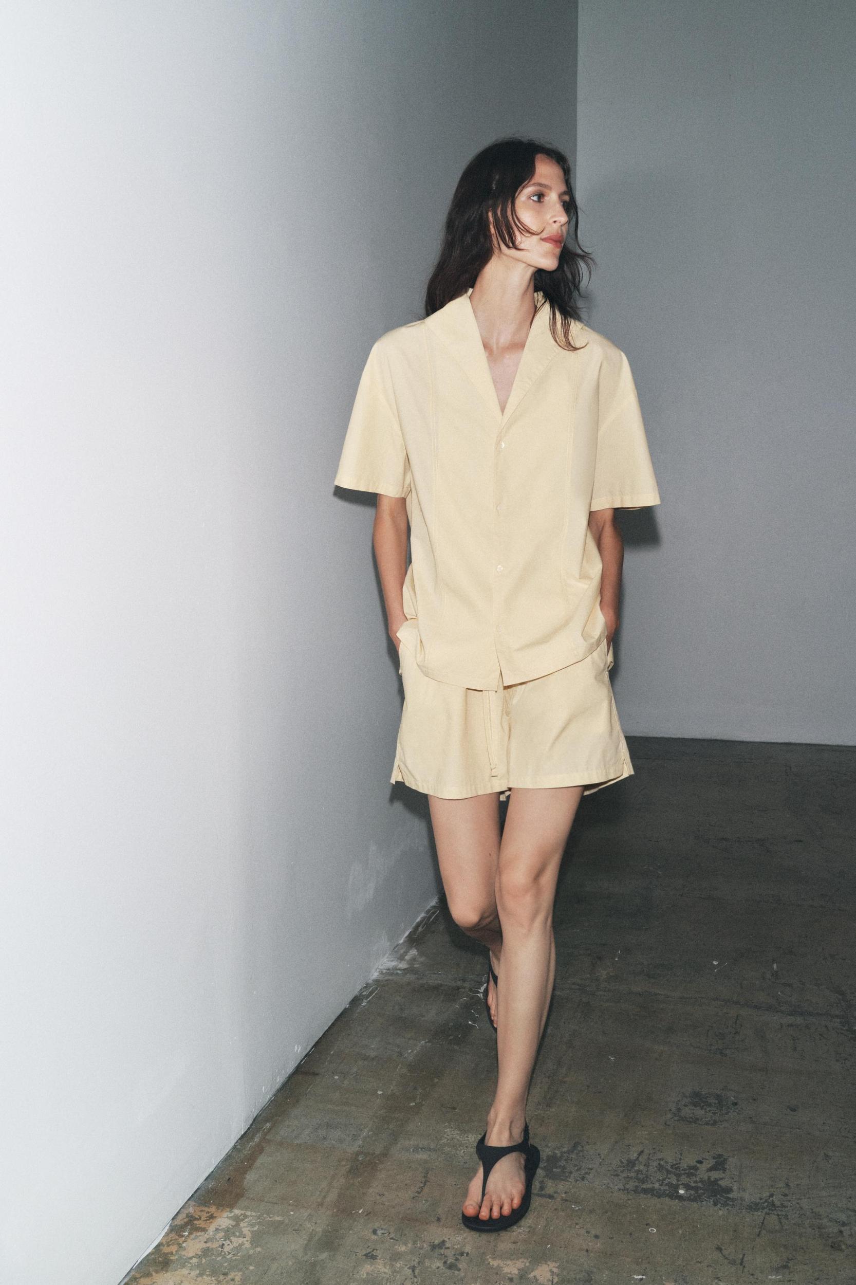 TOPSTITCHED POPLIN SHIRT Product Image