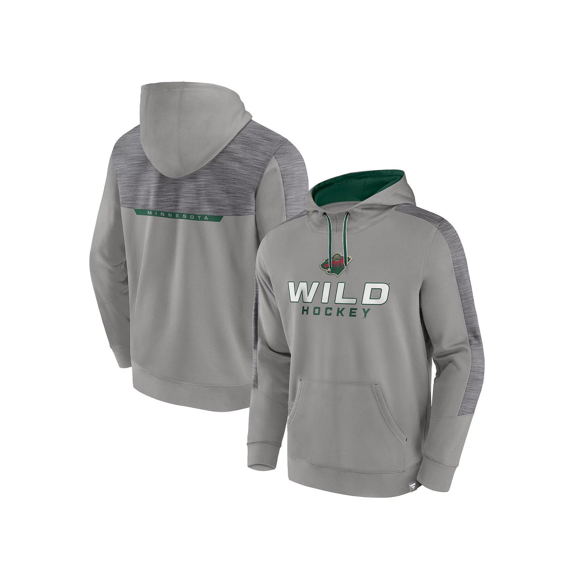 Men's Fanatics Gray Minnesota Wild Make the Play Pullover Hoodie, Size: Small, Grey Product Image