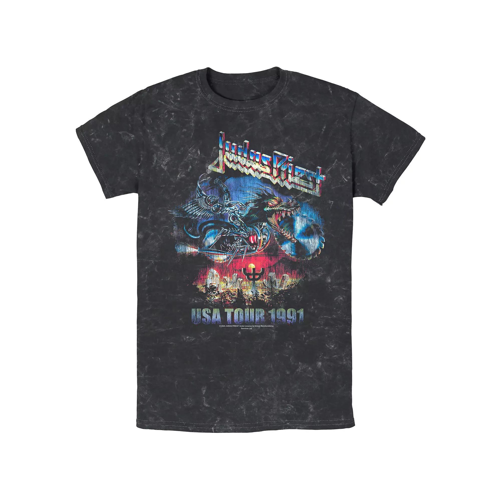 Men's Judas Priest USA Tour 1991 Mineral Wash Graphic Tee,  Product Image