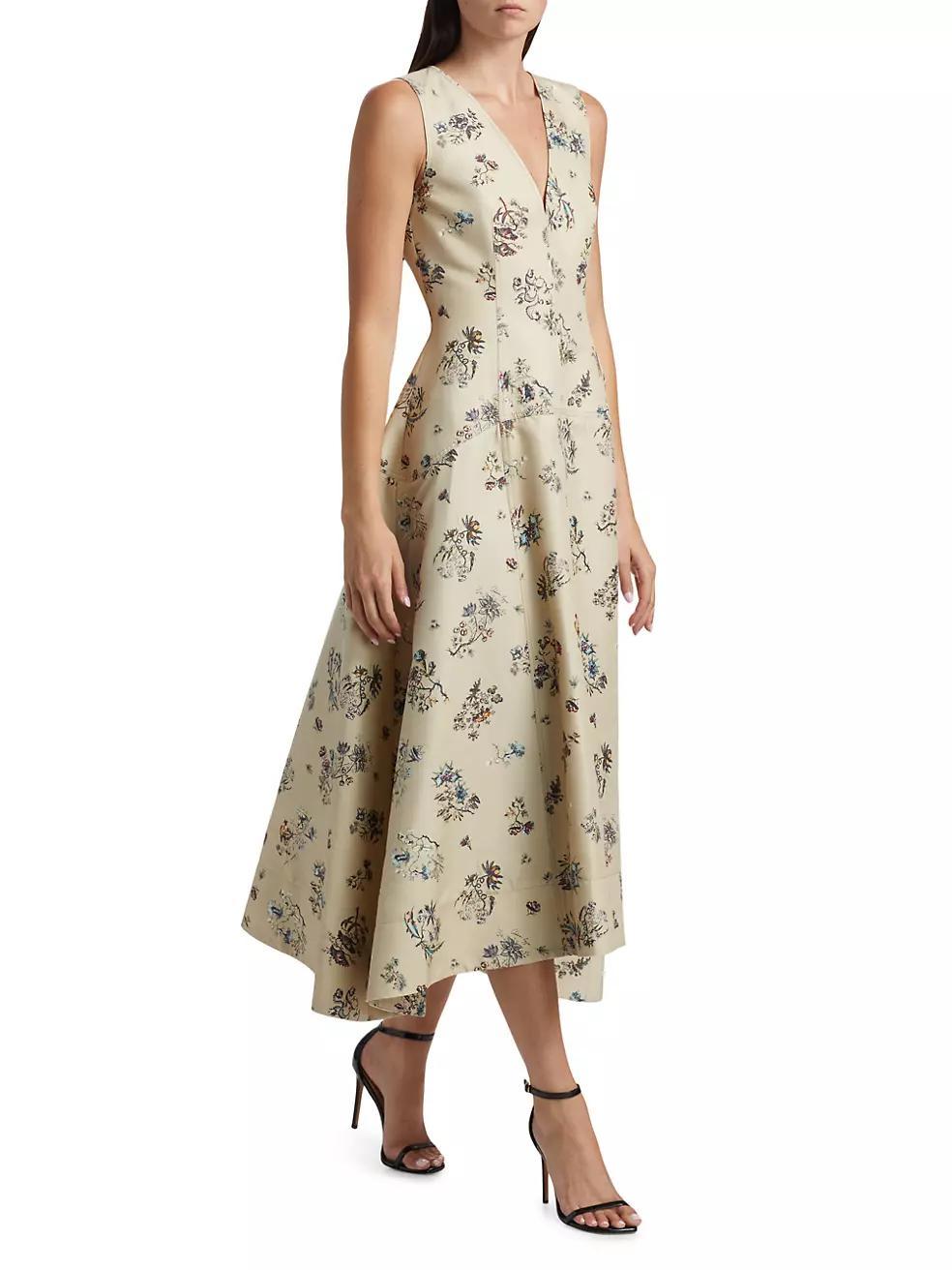 Floral Silk-Blend Maxi Dress Product Image