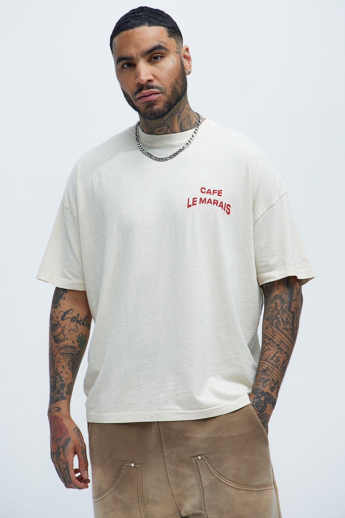 Cafe Le Marais Oversized Short Sleeve Tee - Cream Product Image