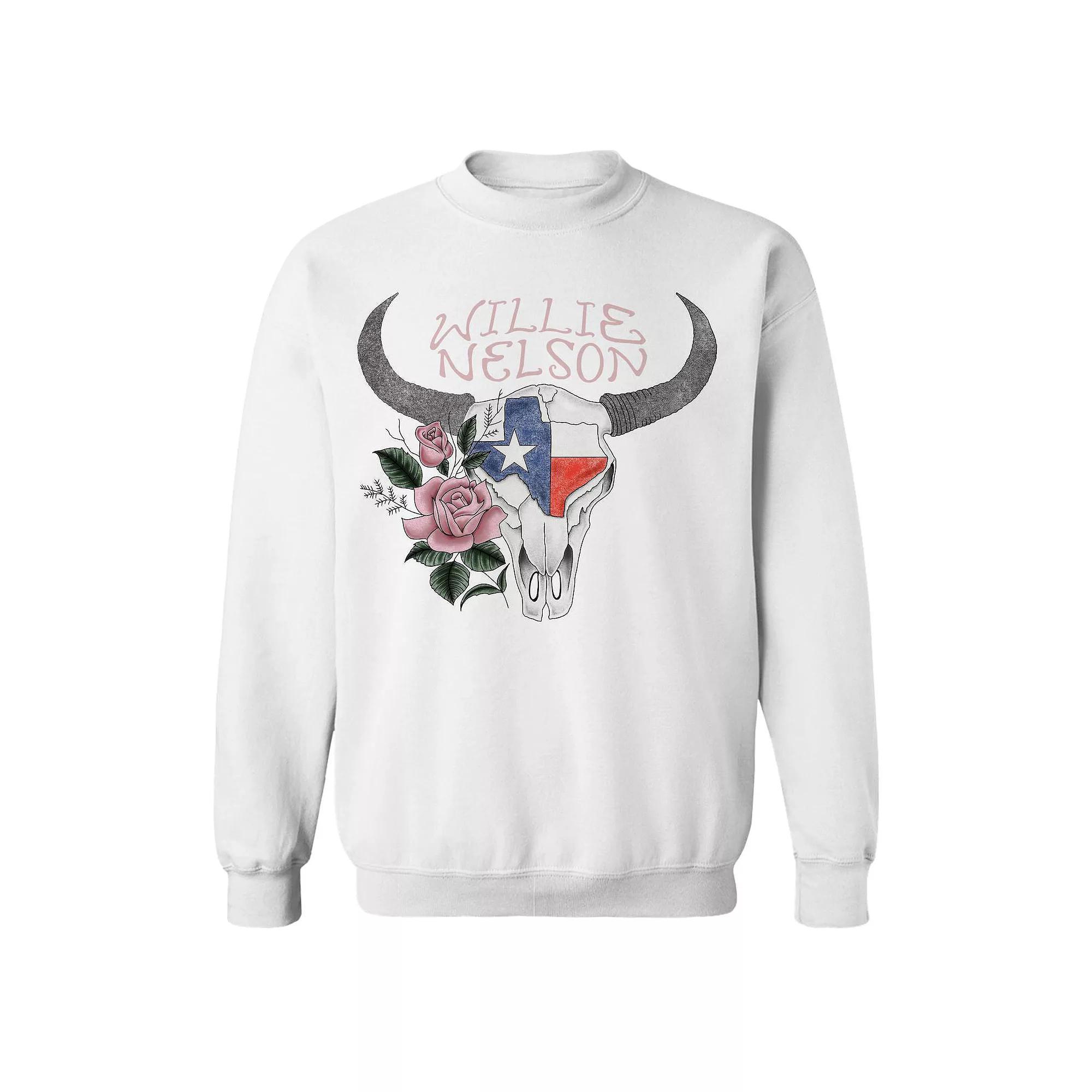 Juniors Willie Nelson Texas Roses Star Graphic Fleece Sweatshirt, Womens Product Image