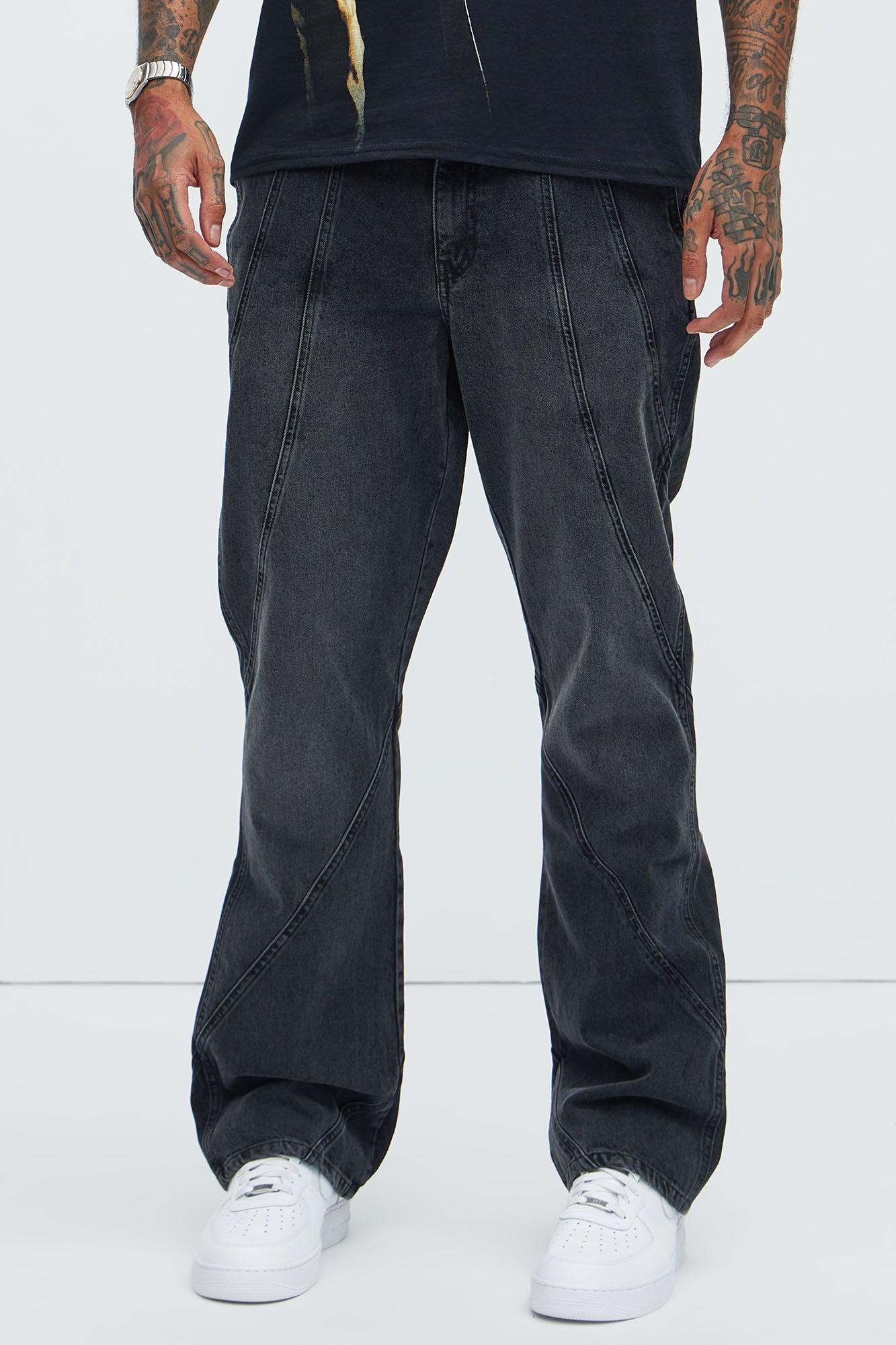 Reese Stacked Slim Flare Jeans - Black Wash Product Image