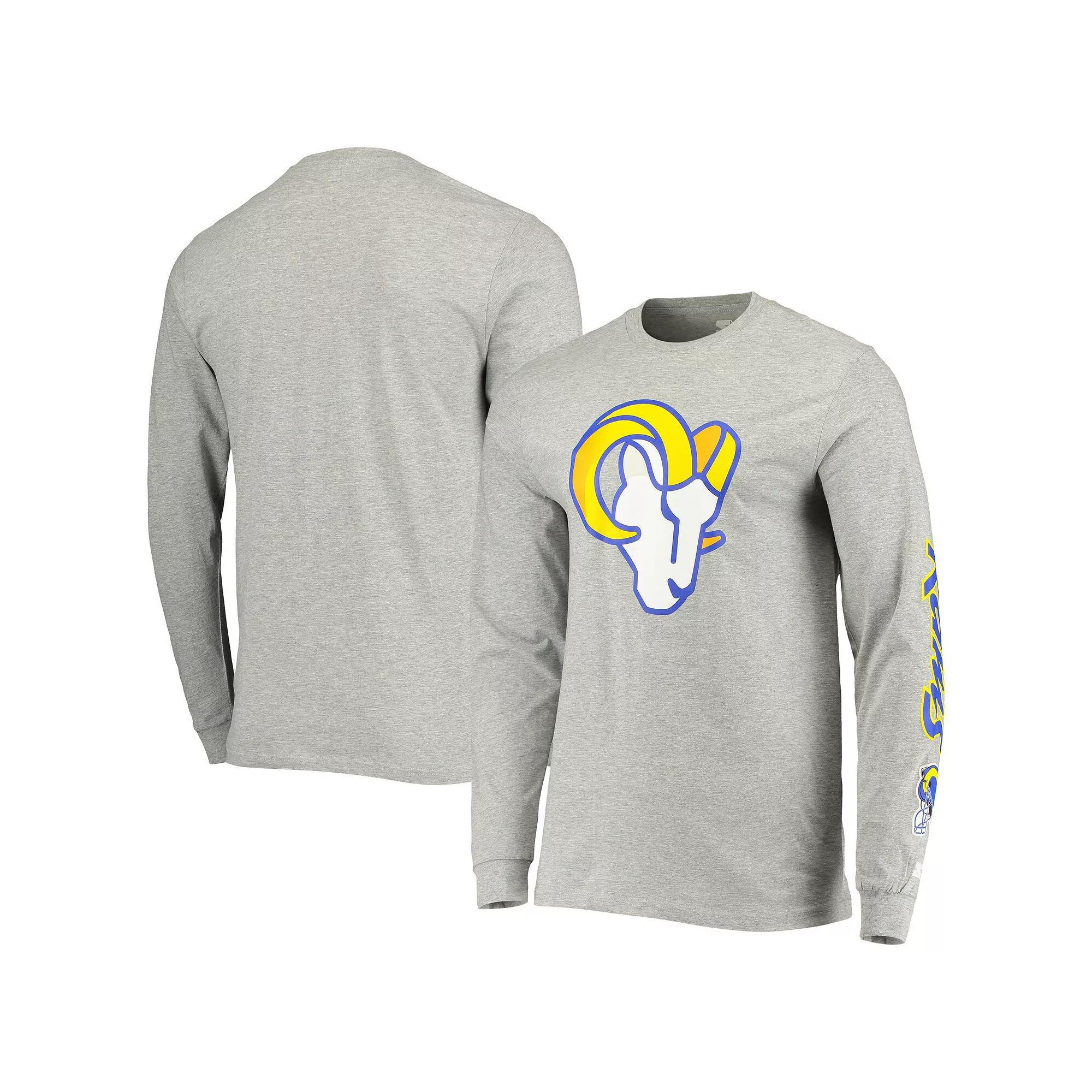 Men's Starter Heathered Gray Los Angeles Rams Halftime Long Sleeve T-Shirt, Size: Medium, Grey Product Image