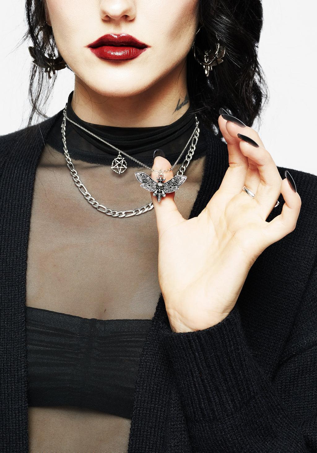 Mortmoth Layered Choker Necklace Product Image