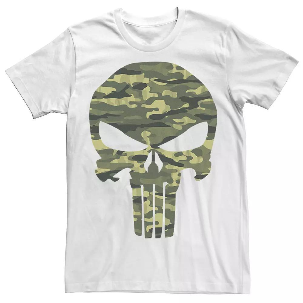 Men's Marvel The Punisher Camo Skull Symbol Tee, Size: Small, White Product Image