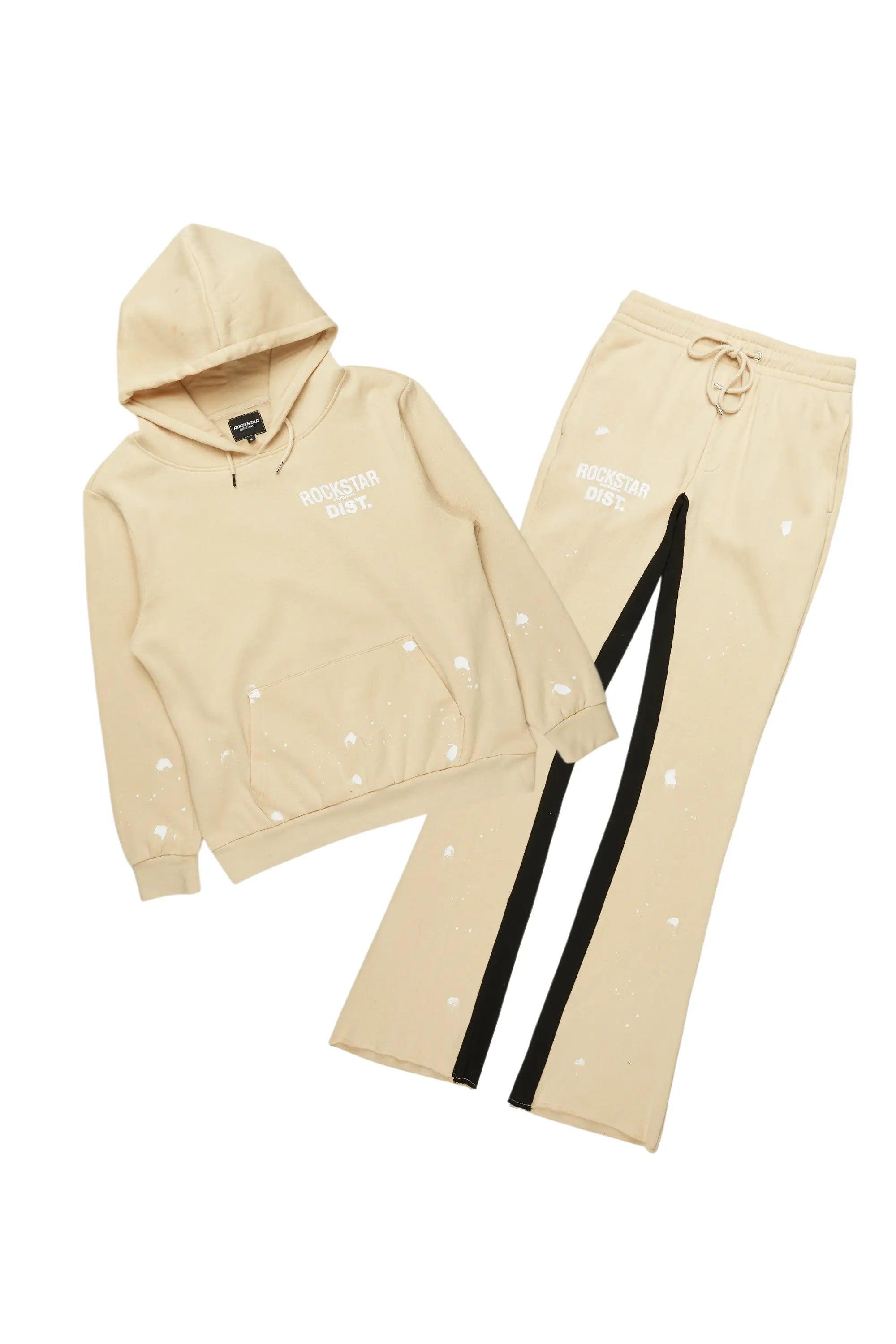 Raffer Beige Hoodie Baggy Fit Pant Track Set Male Product Image