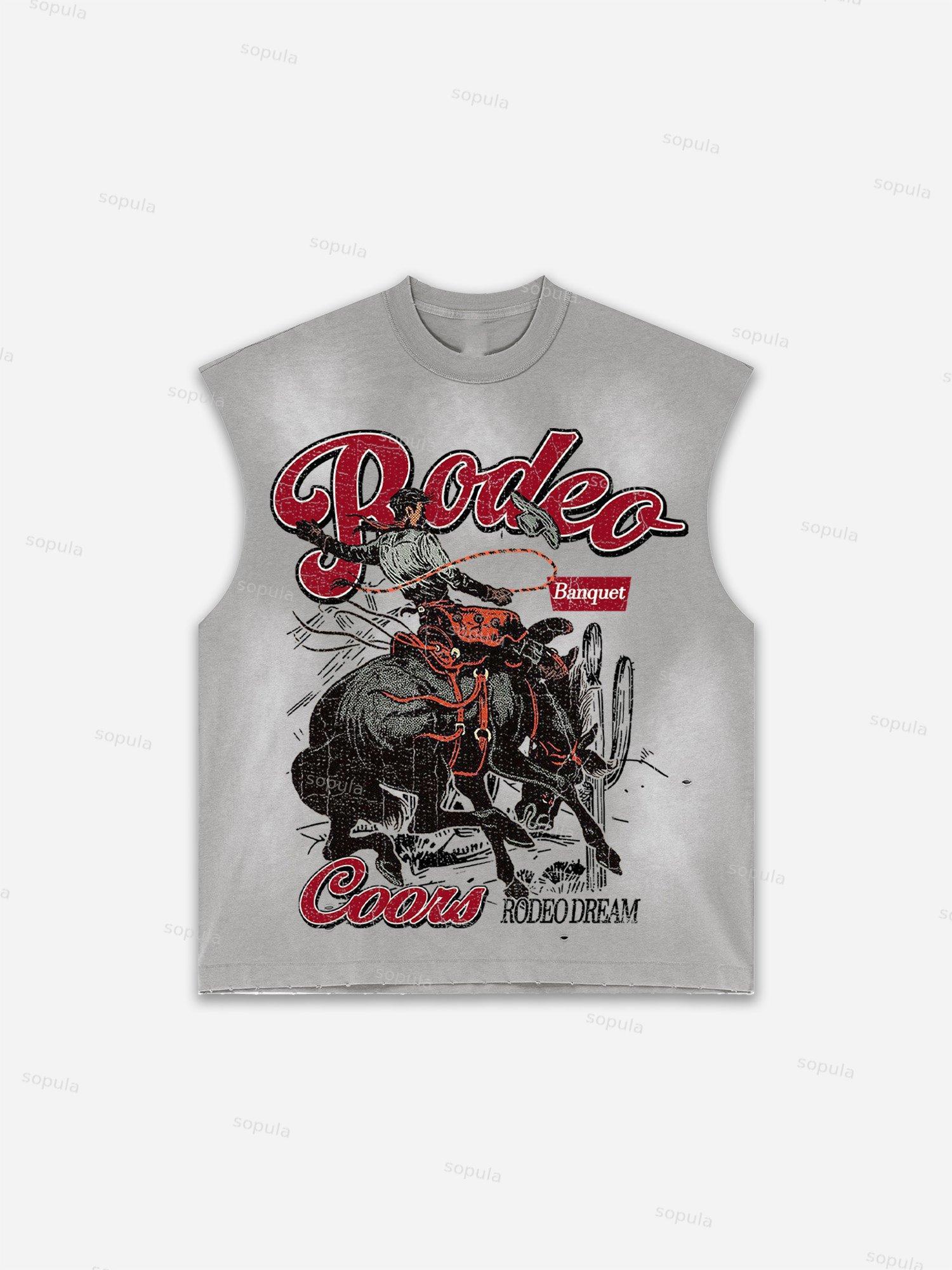 Street Abstract Portrait Print Distressed Tank Top Product Image