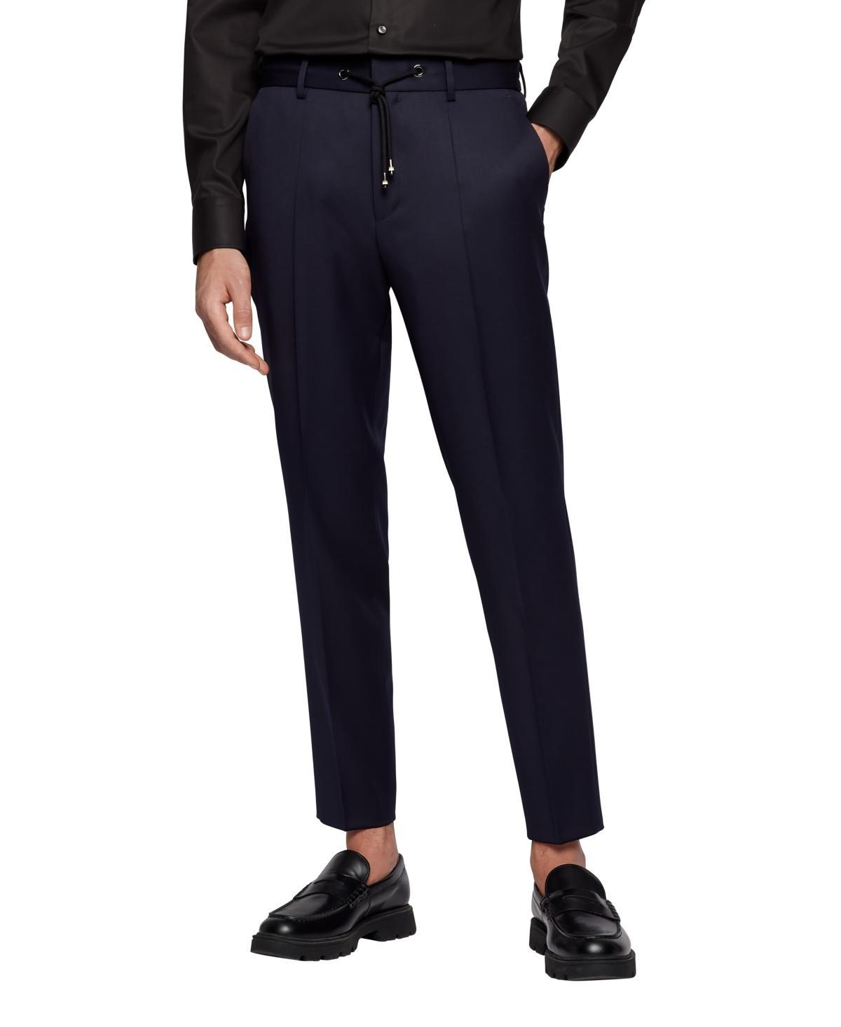 Mens Drawstring Trousers in Virgin Wool Serge Product Image