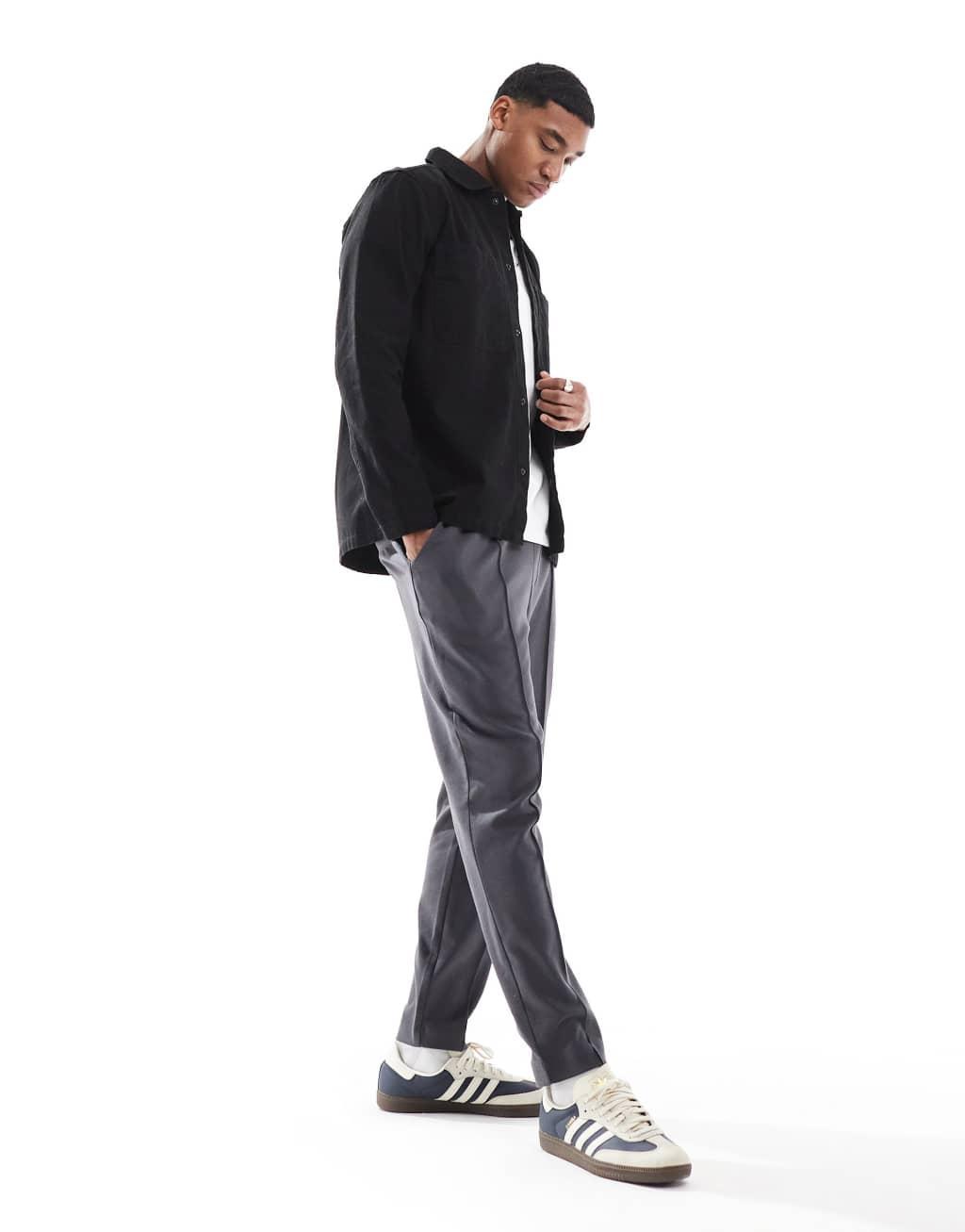 ONLY & SONS canvas utility overshirt in black Product Image