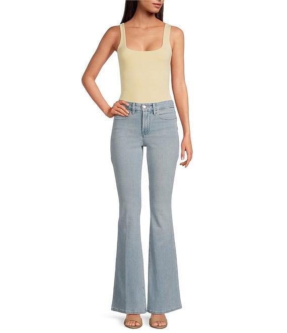 Good American Soft Tech Good Legs Mid-Rise Flare Jeans Product Image