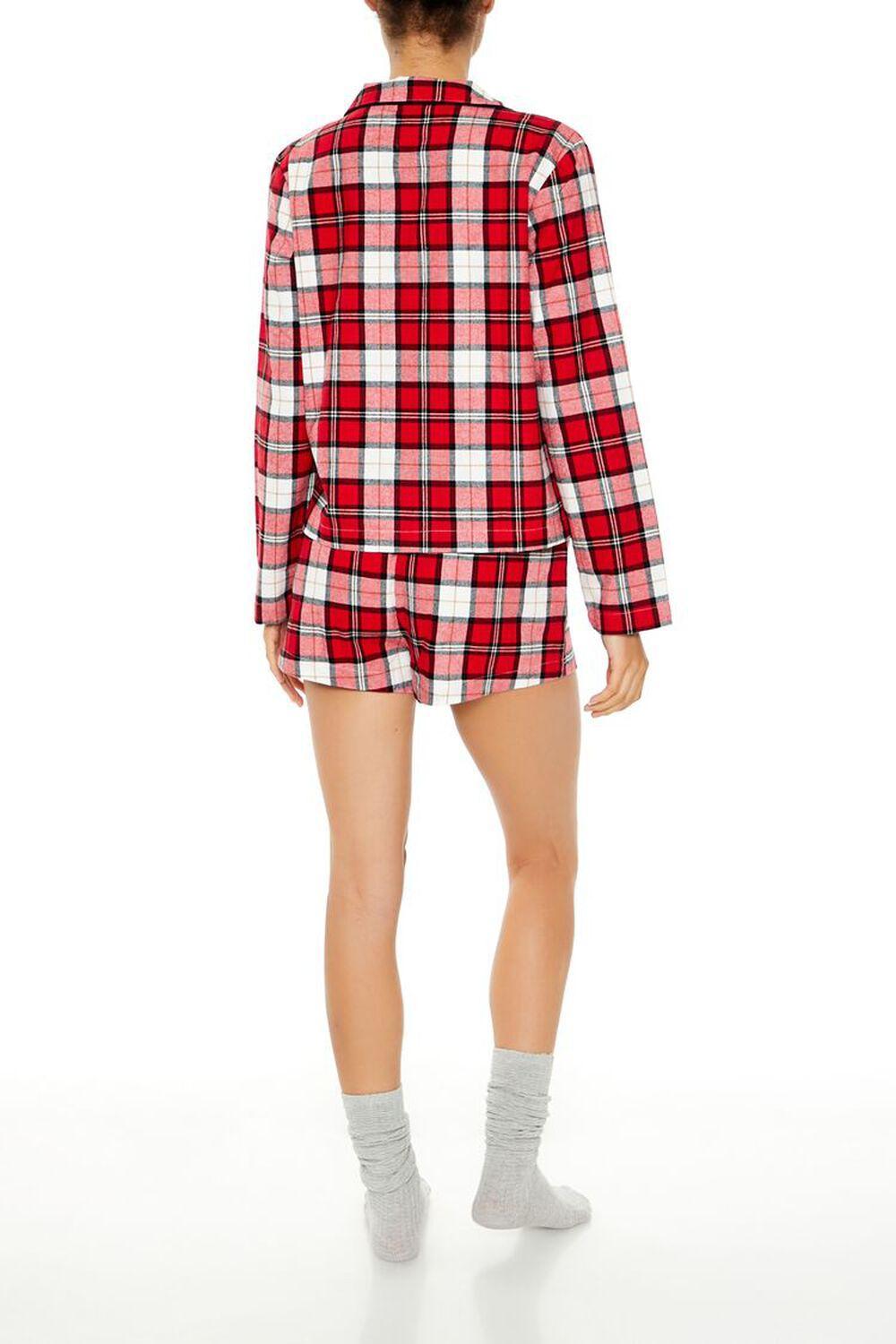 Plaid Shirt & Shorts Pajama Set | Forever 21 Product Image