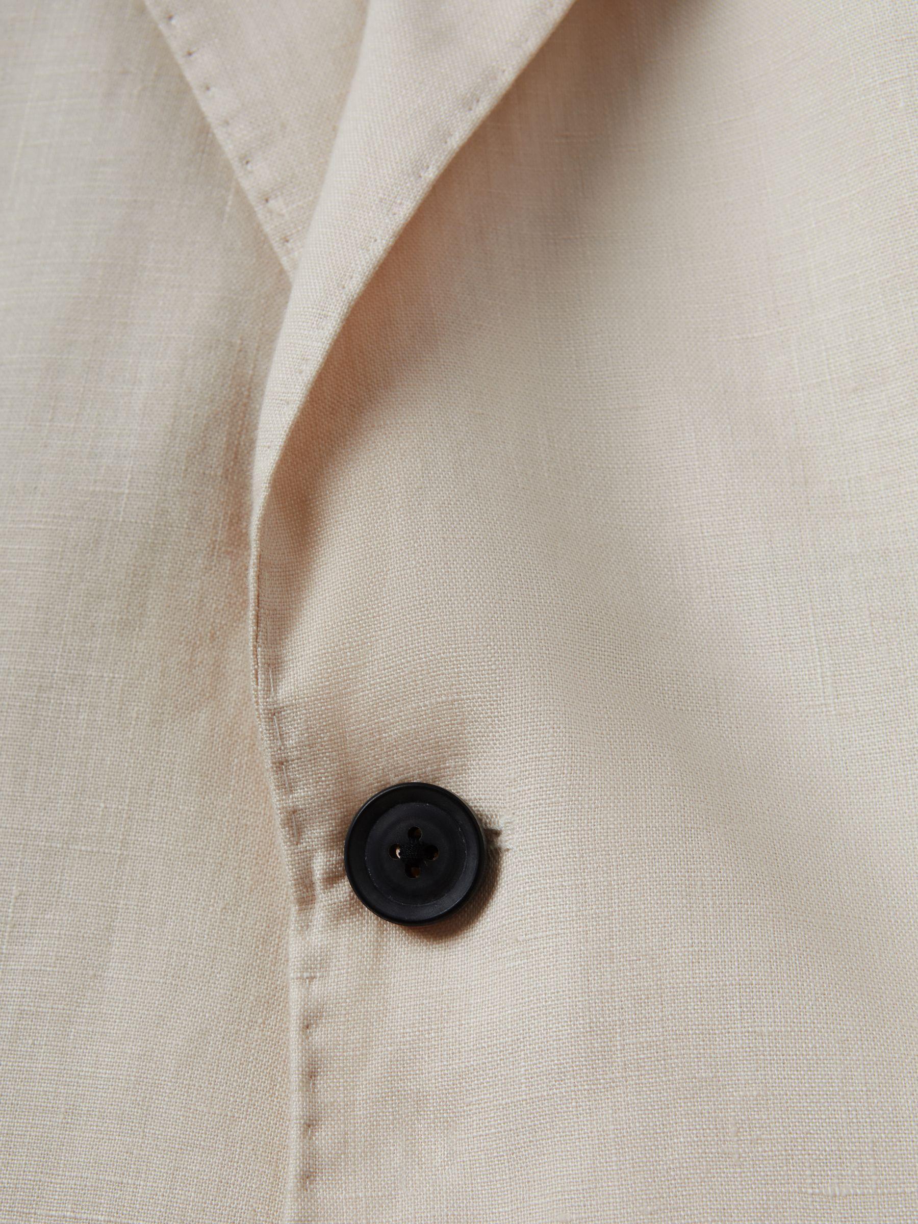 Slim Fit Single Breasted Linen Blazer in Stone Product Image