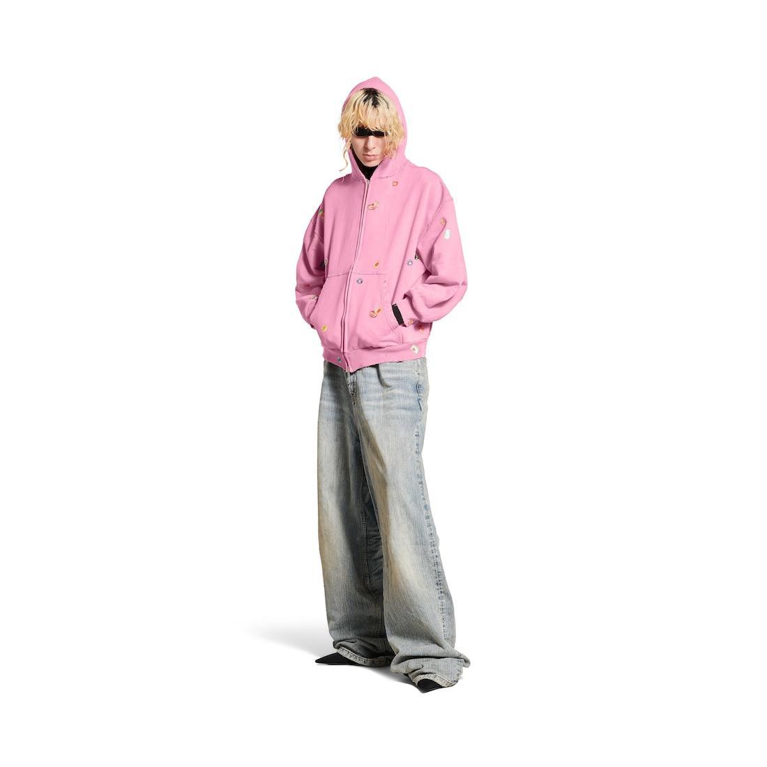 Women's Fruity Zip-up Hoodie Regular Fit in Pink Product Image