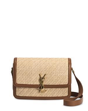 Womens Solferino Medium Satchel in Raffia and Vegetable-tanned Leather Product Image