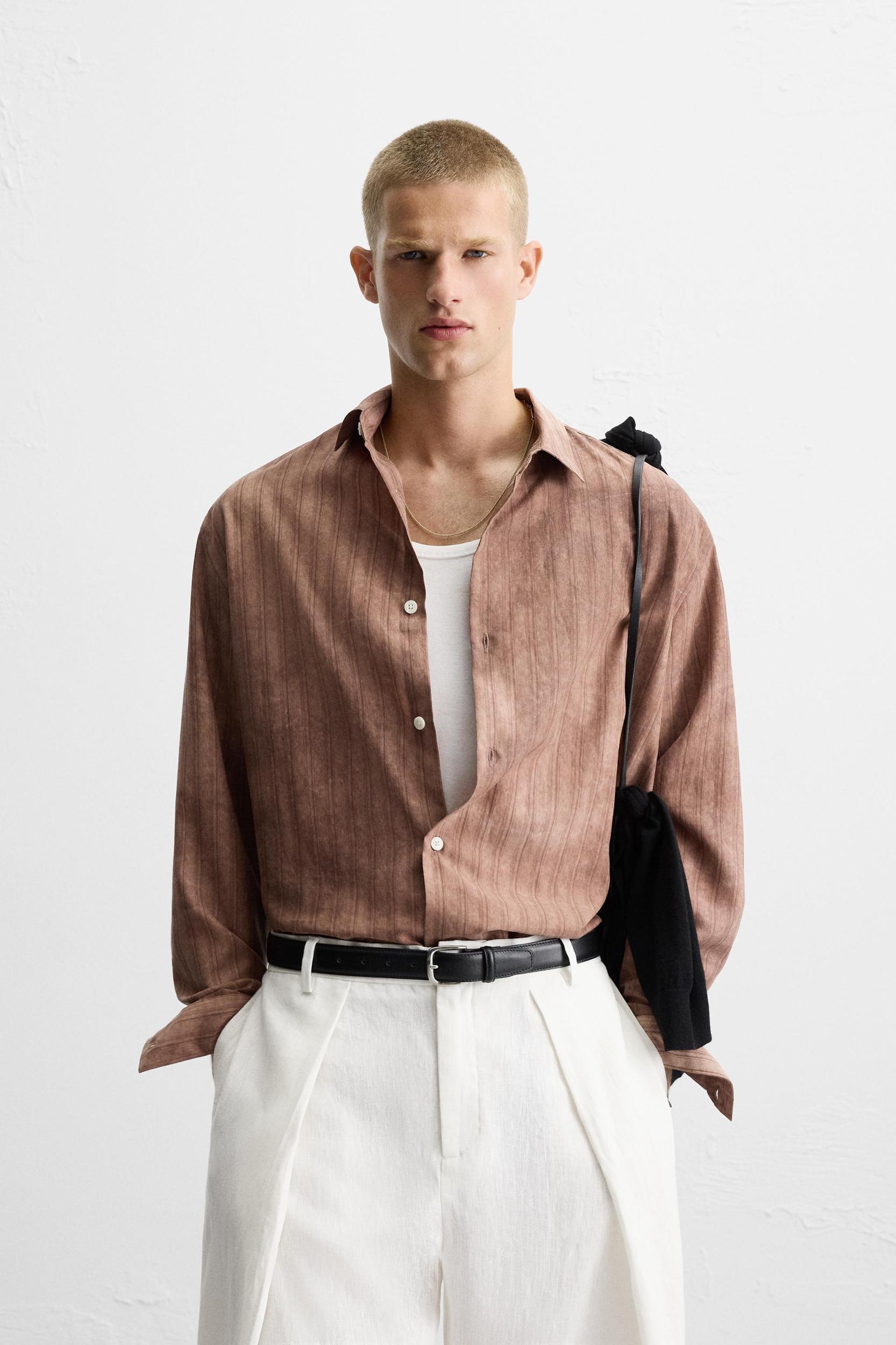 WASHED EFFECT STRIPED SHIRT Product Image