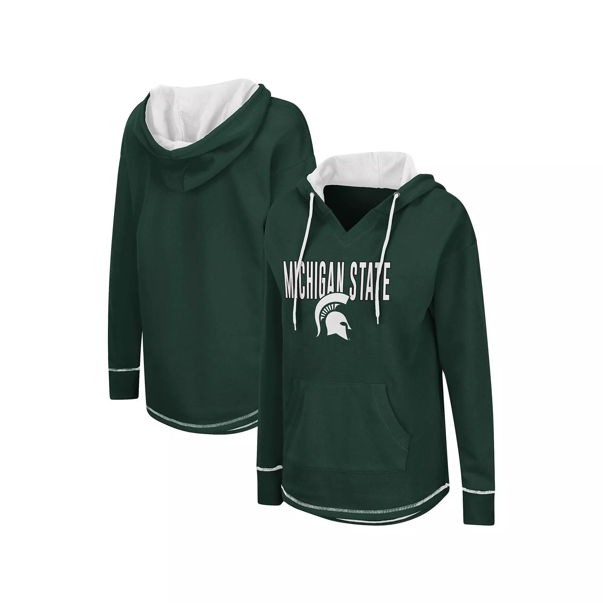 Women's Colosseum Green Michigan State Spartans Tunic Pullover Hoodie,  Product Image