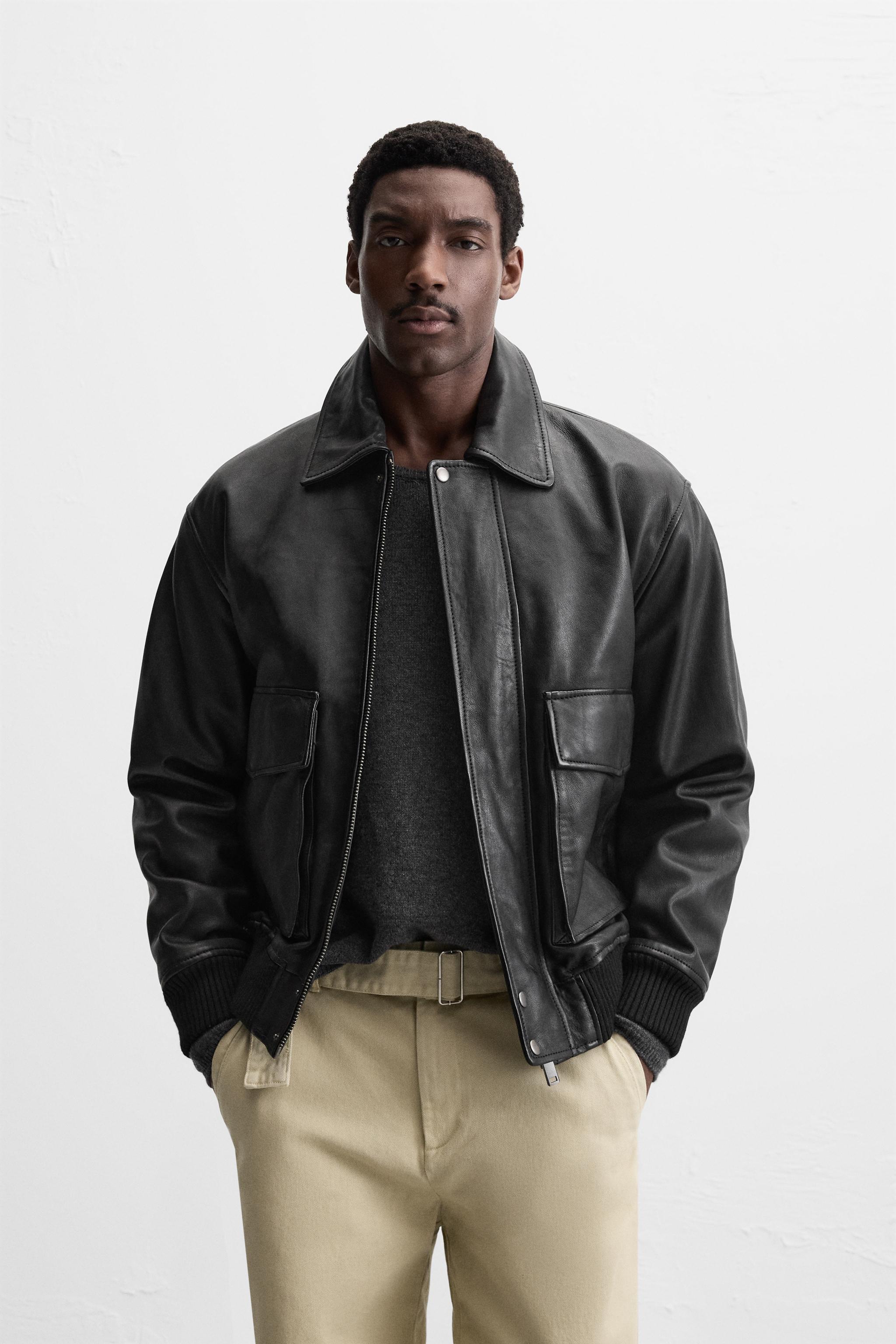 POCKET LEATHER JACKET Product Image