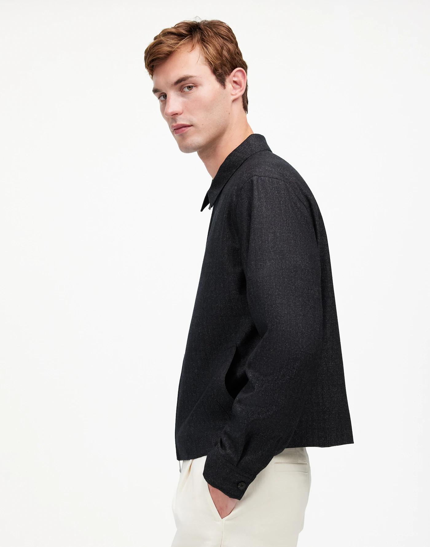 Wool Zip-Front Jacket in Italian Fabric Product Image