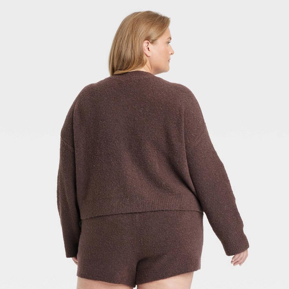 Women's Sweater Cardigan - Auden™ Brown 1X Product Image