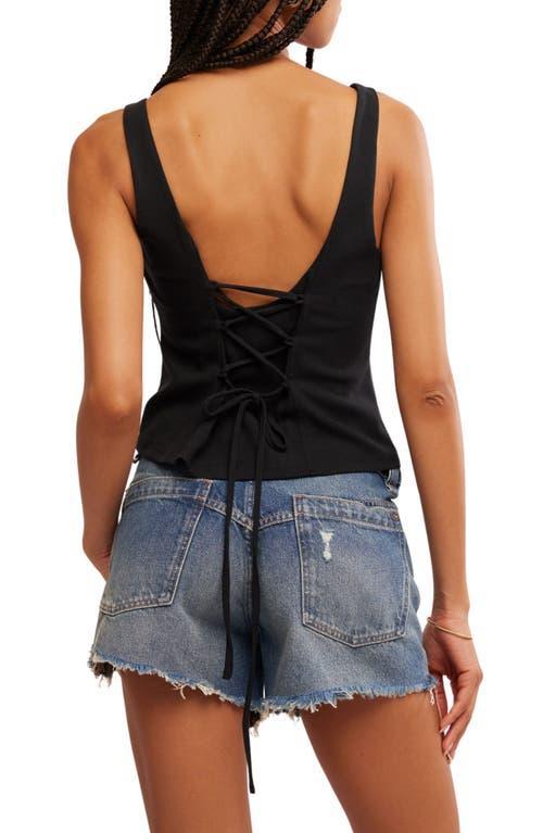 FREE PEOPLE A Moment In Time Back Lace Vest In Black Product Image