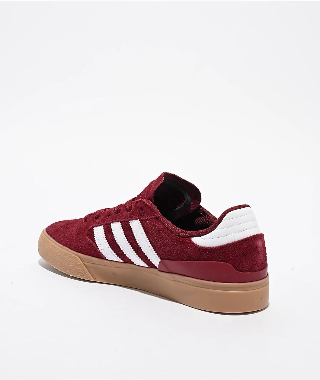 adidas Busenitz Vulc II Burgundy & Gum Skate Shoes Product Image